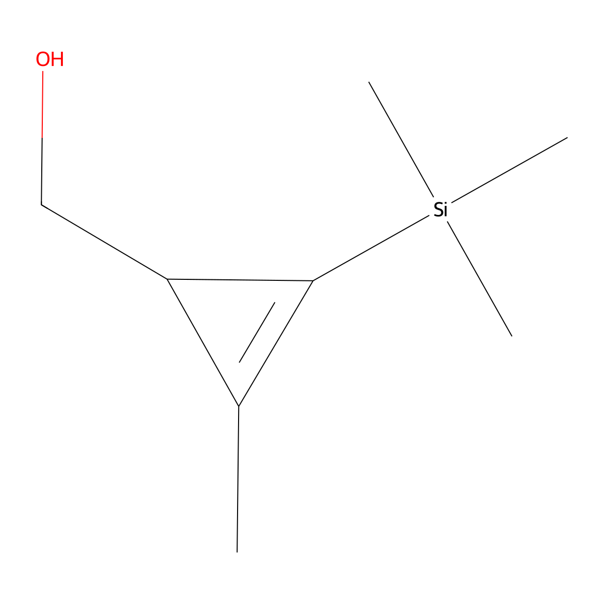 (2-Methyl-3-(trimethylsilyl)cycloprop-2-en-1-yl)methanol molecular structure, CAS 79671-36-6
