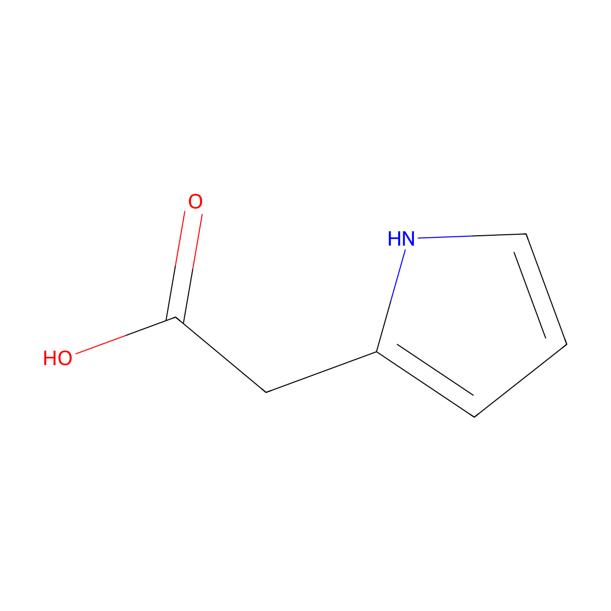 2-(1H-pyrrol-2-yl)acetic acid molecular structure, CAS 79673-53-3