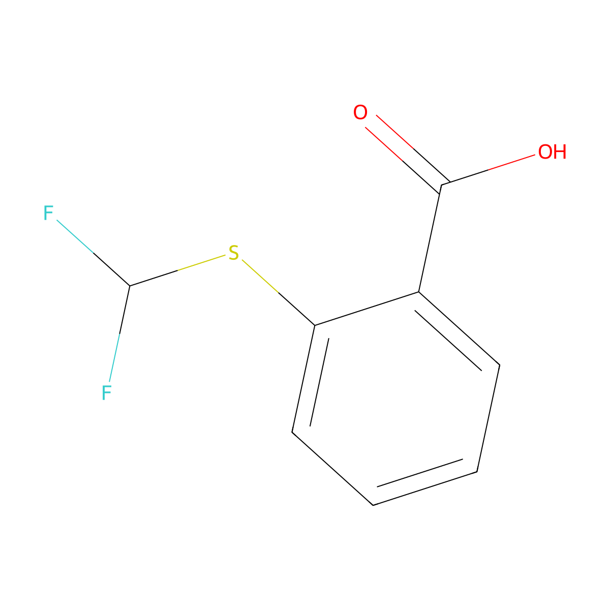 2-[(Difluoromethyl)sulfanyl]benzoic acid molecular structure, CAS 79676-56-5