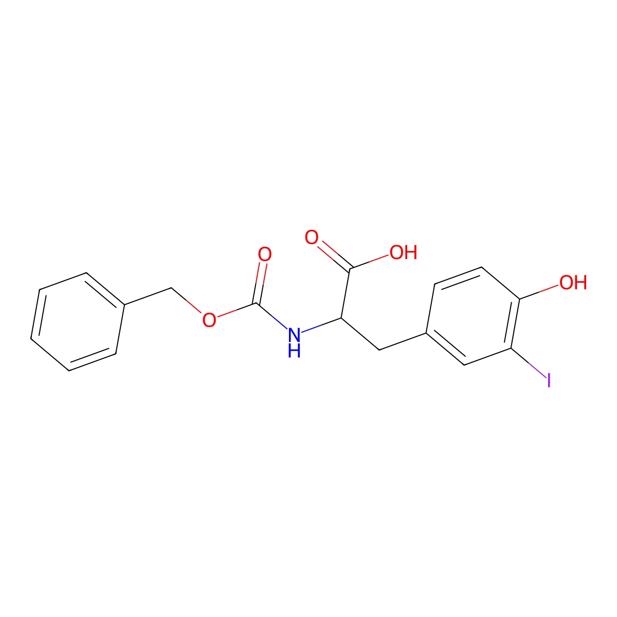 3-Iodo-N-[(benzyloxy)carbonyl]-L-tyrosine molecular structure, CAS 79677-62-6