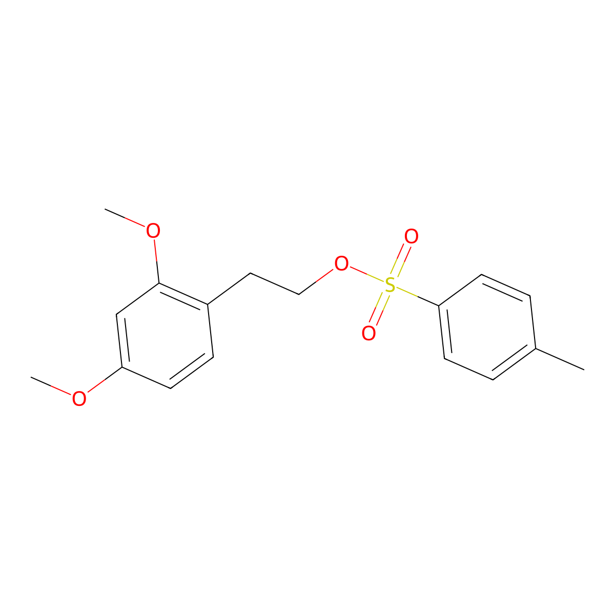 2-(2,4-Dimethoxyphenyl)ethyl 4-methylbenzene-1-sulfonate molecular structure, CAS 79679-47-3