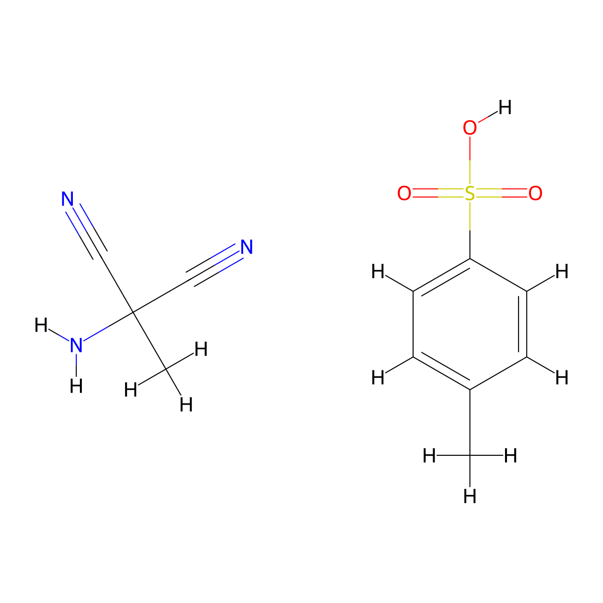 2-Amino-2-methylpropanedinitrile;4-methylbenzenesulfonic acid molecular structure, CAS 79680-98-1