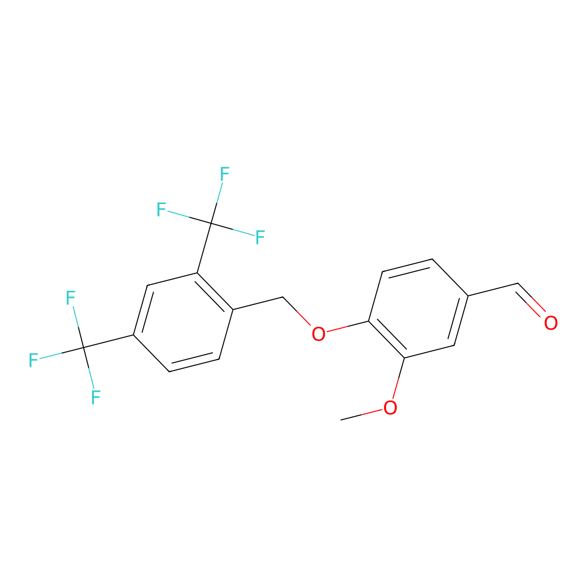 4-((2,4-Bis(trifluoromethyl)benzyl)oxy)-3-methoxybenzaldehyde molecular structure, CAS 796844-14-9
