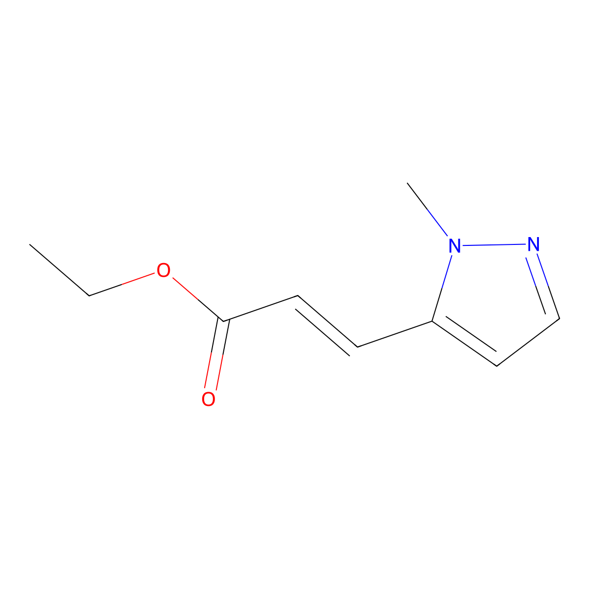 (2E)-3-(1-methyl-1H-pyrazol-5-yl)-2-Propenoic acid ethyl ester molecular structure, CAS 796845-48-2