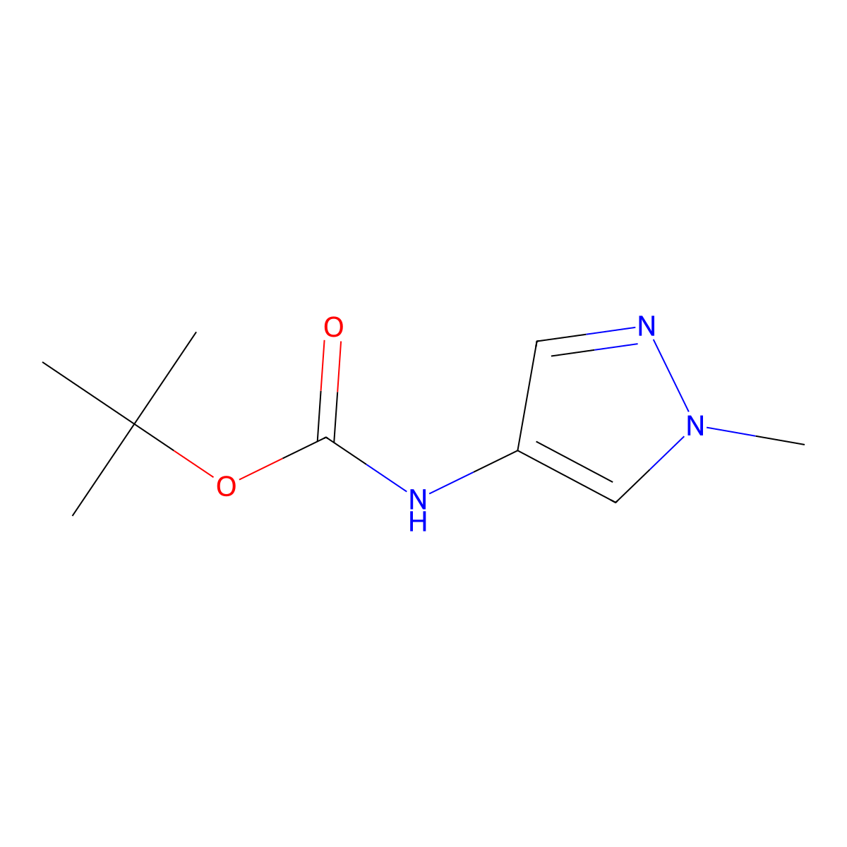 tert-Butyl (1-methyl-1H-pyrazol-4-yl)carbamate molecular structure, CAS 796845-64-2