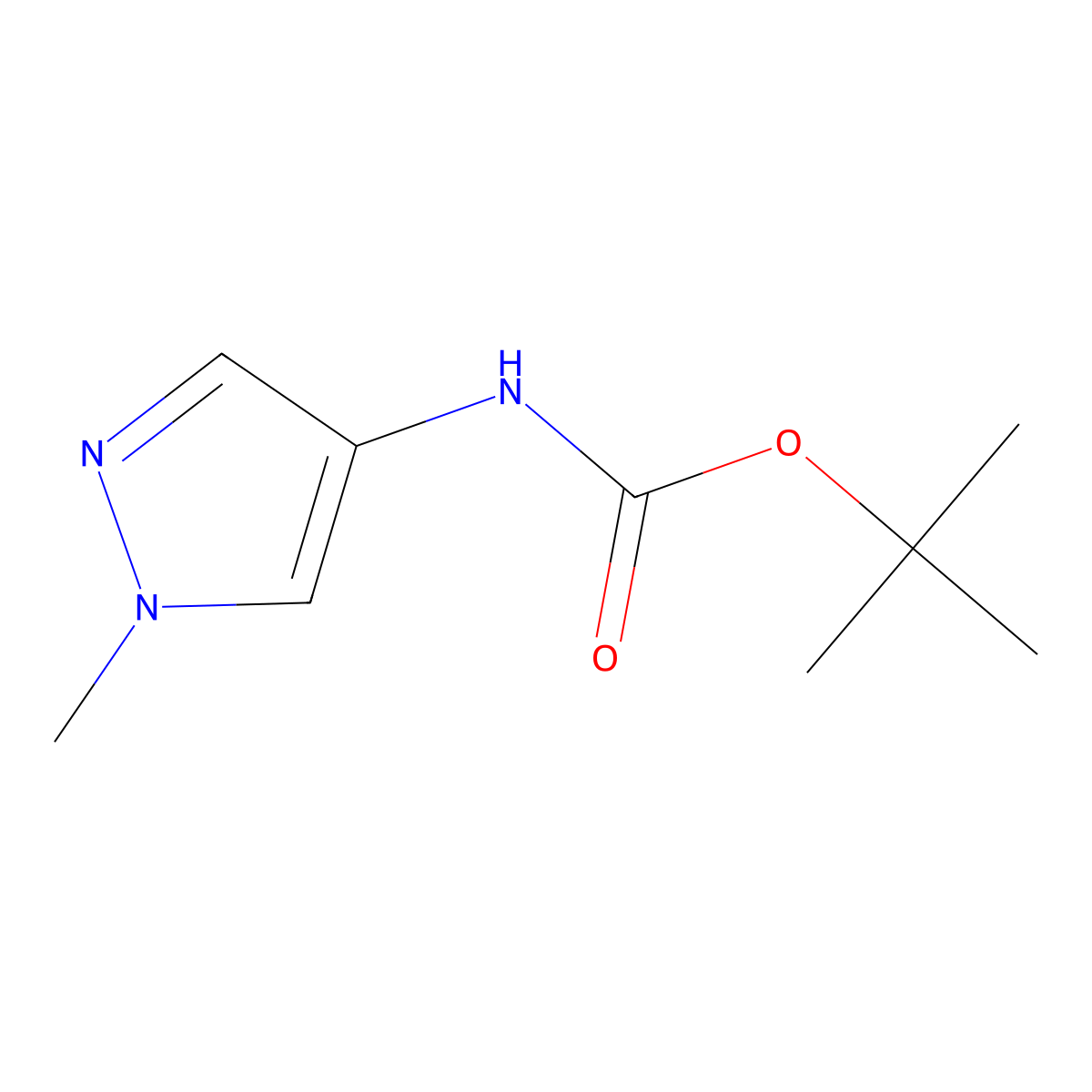 tert-Butyl (1-methyl-1H-pyrazol-4-yl)carbamate molecular structure, CAS 796845-64-2