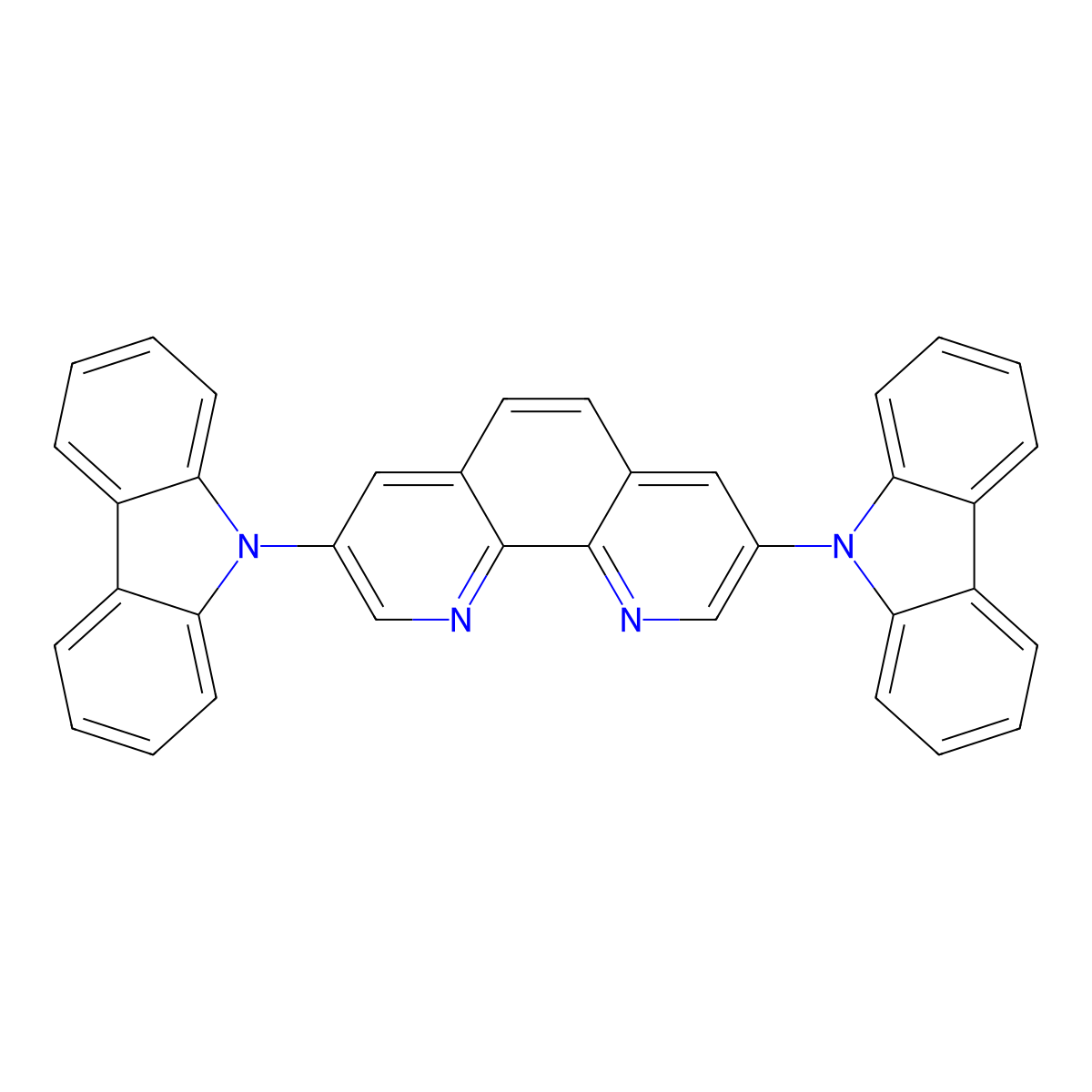3,8-Di(9H-carbazol-9-yl)-1,10-phenanthroline molecular structure, CAS 796847-41-1