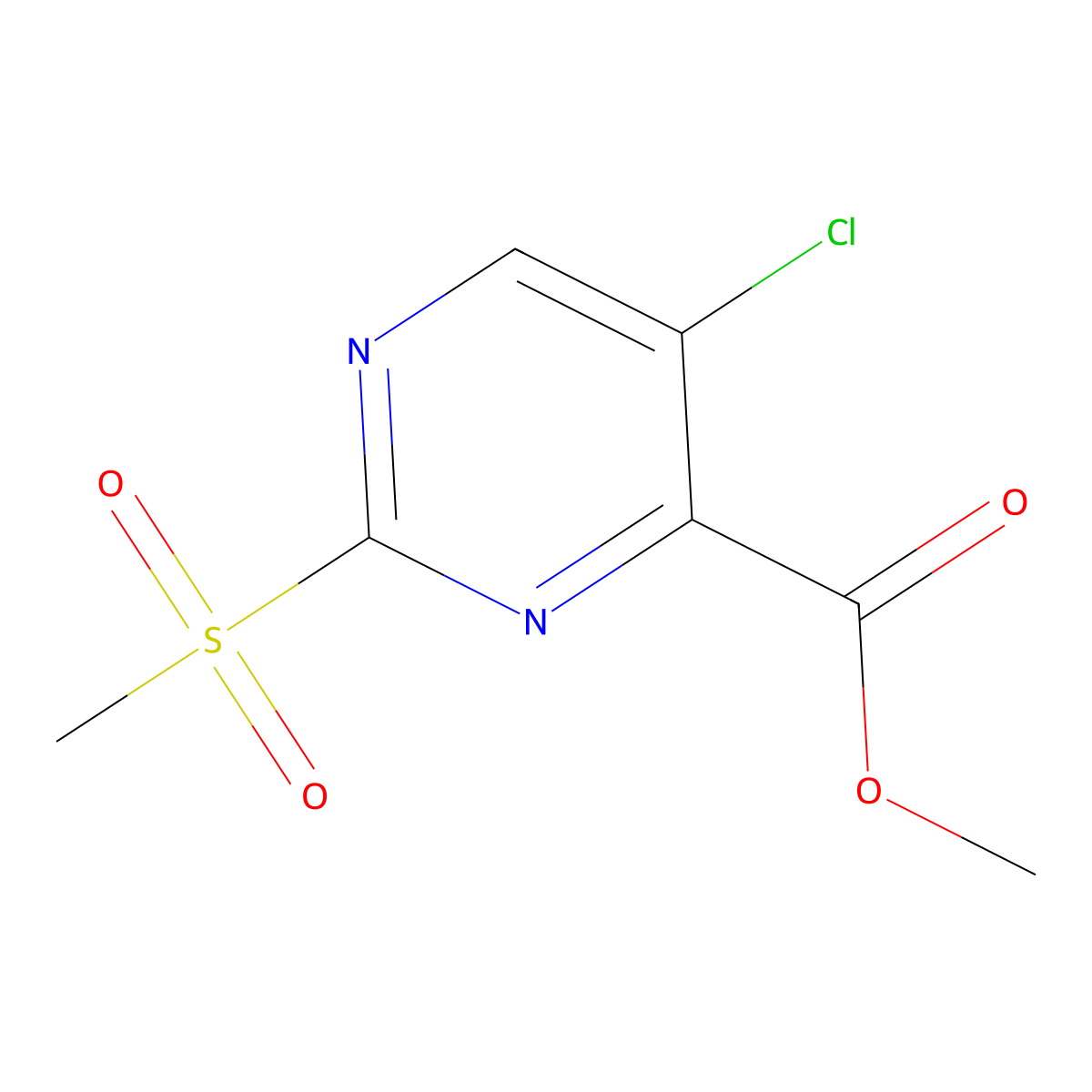 Methyl 5-chloro-2-methanesulfonylpyrimidine-4-carboxylate molecular structure, CAS 79685-41-9
