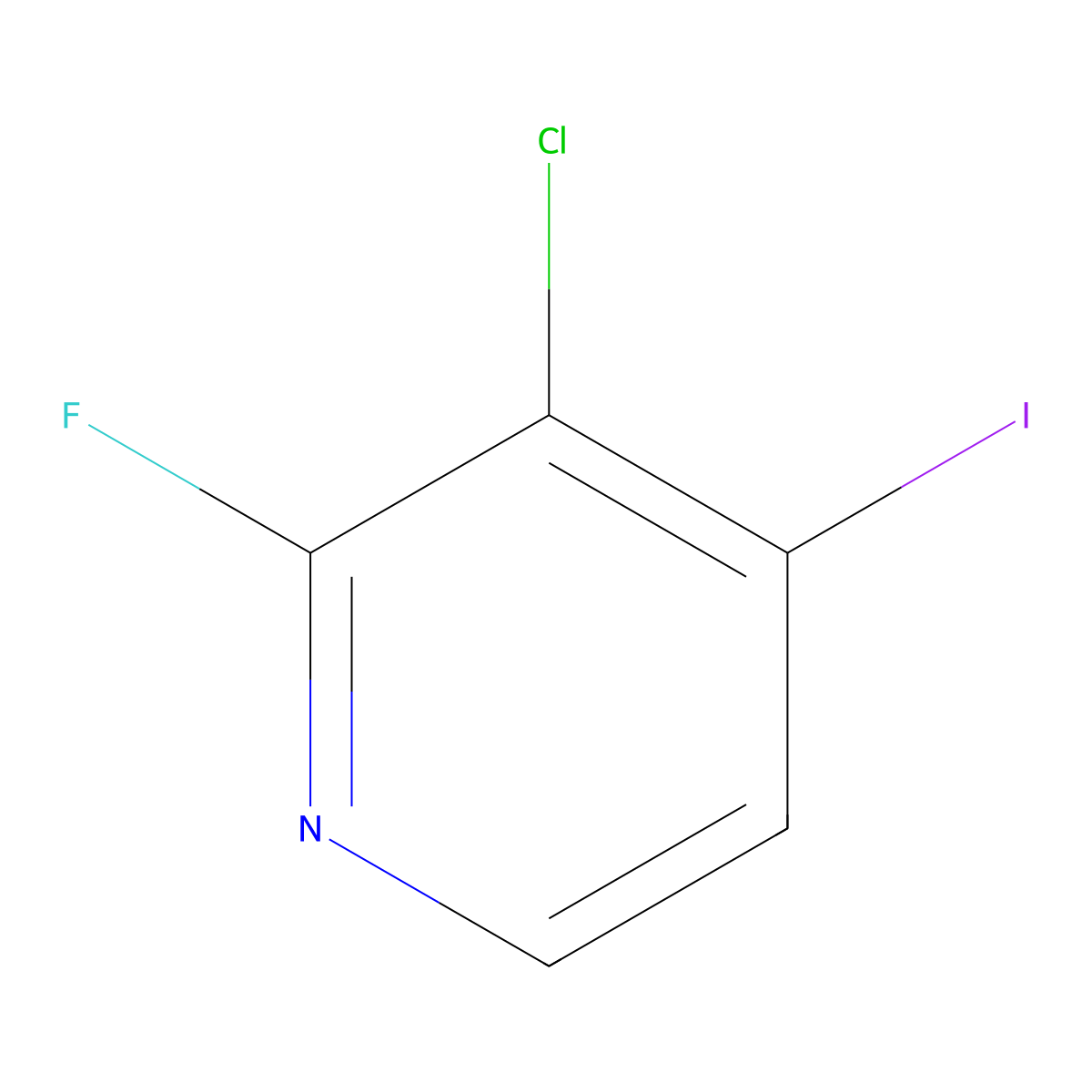 3-Chloro-2-fluoro-4-iodopyridine molecular structure, CAS 796851-05-3