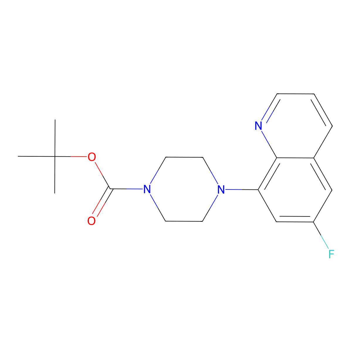 tert-Butyl 4-(6-fluoroquinolin-8-yl)piperazine-1-carboxylate molecular structure, CAS 796851-14-4
