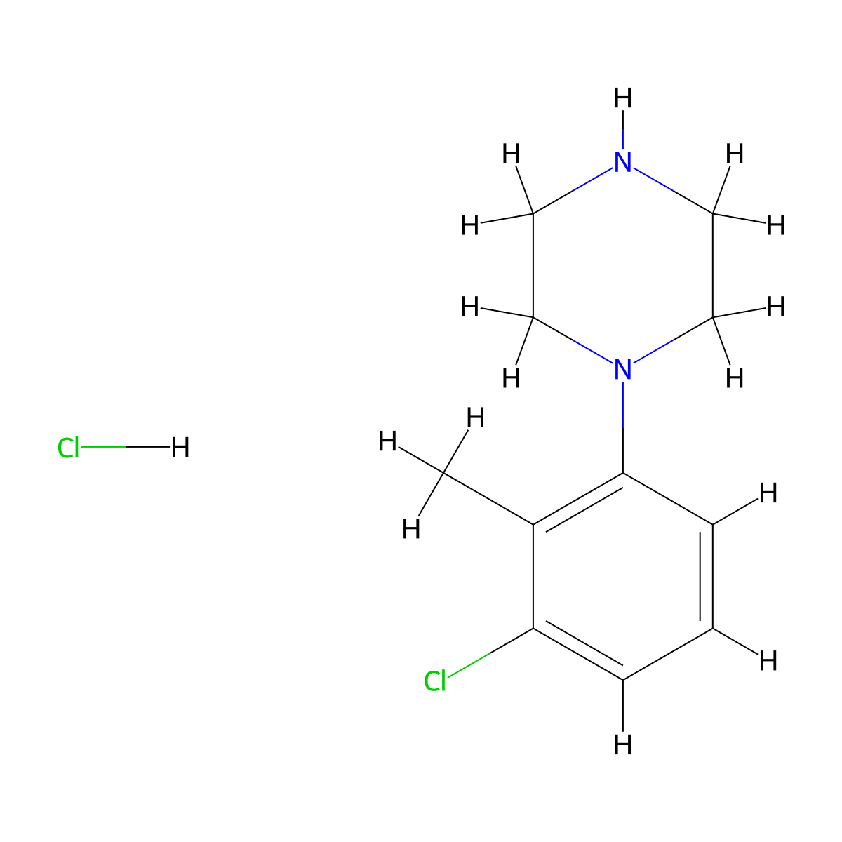 1-(3-Chloro-2-methylphenyl)piperazine hydrochloride molecular structure, CAS 796856-42-3