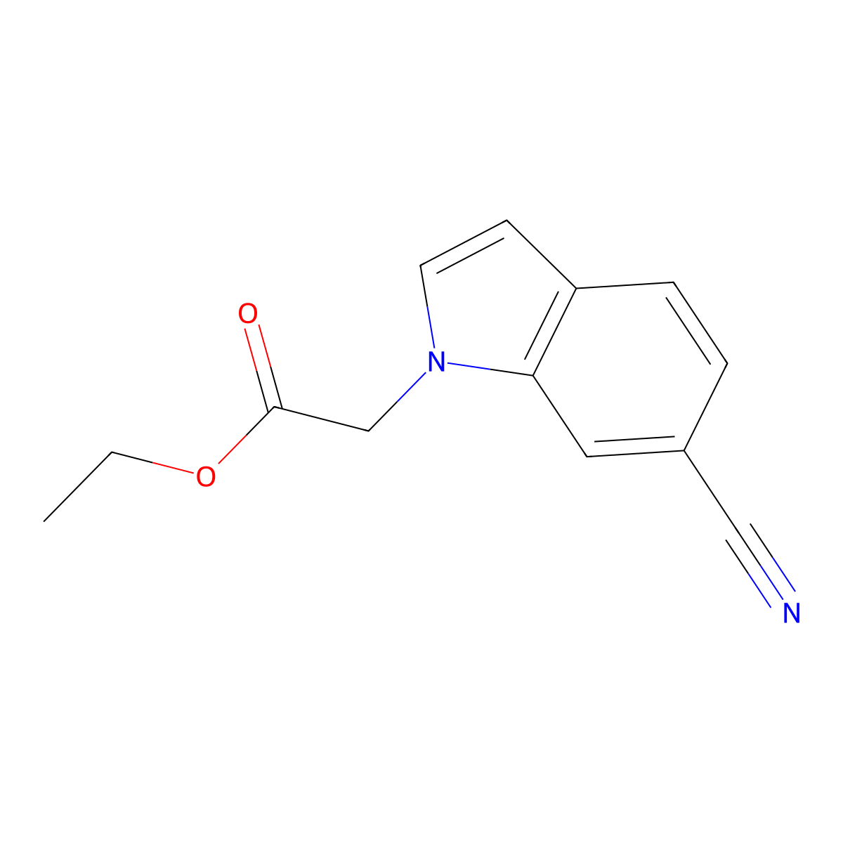 Ethyl 2-(6-cyano-1H-indol-1-yl)acetate molecular structure, CAS 796856-93-4