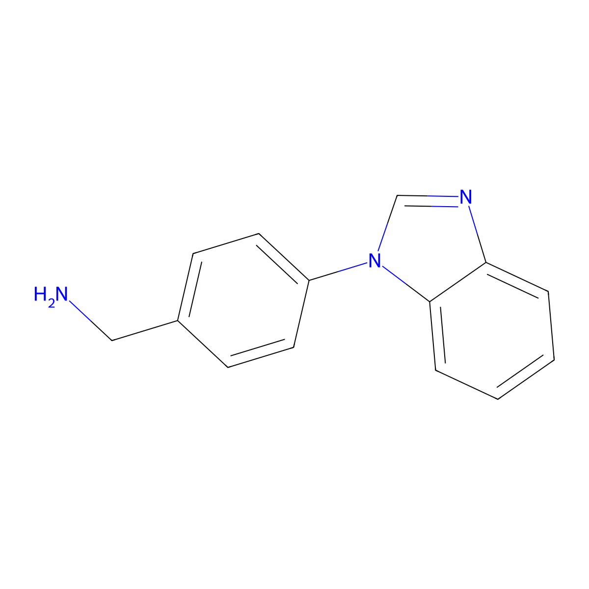 1-[4-(1H-benzimidazol-1-yl)phenyl]methanamine molecular structure, CAS 796856-95-6