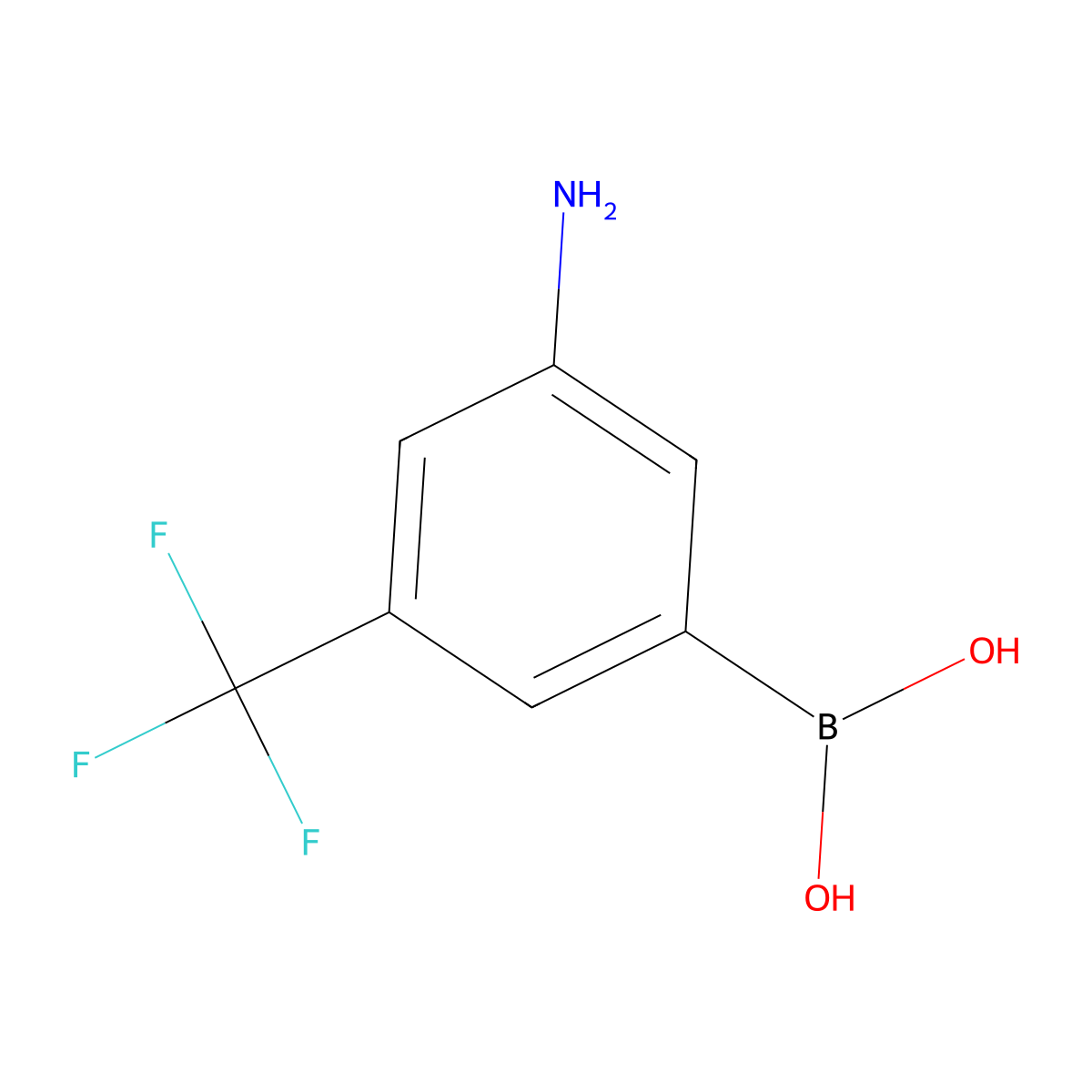 [3-Amino-5-(trifluoromethyl)phenyl]boronic acid molecular structure, CAS 796857-60-8