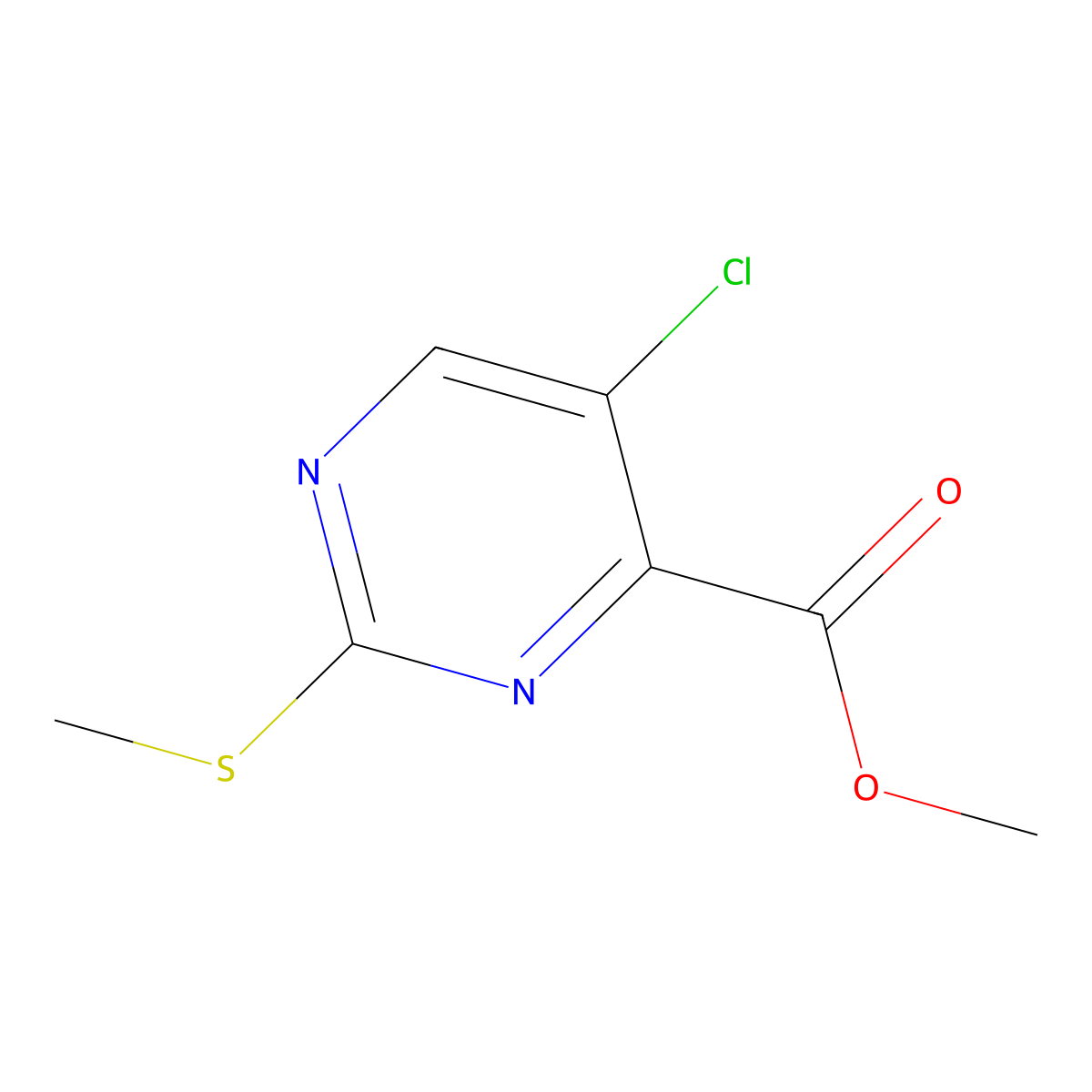 Methyl 5-chloro-2-(methylthio)pyrimidine-4-carboxylate molecular structure, CAS 79686-03-6