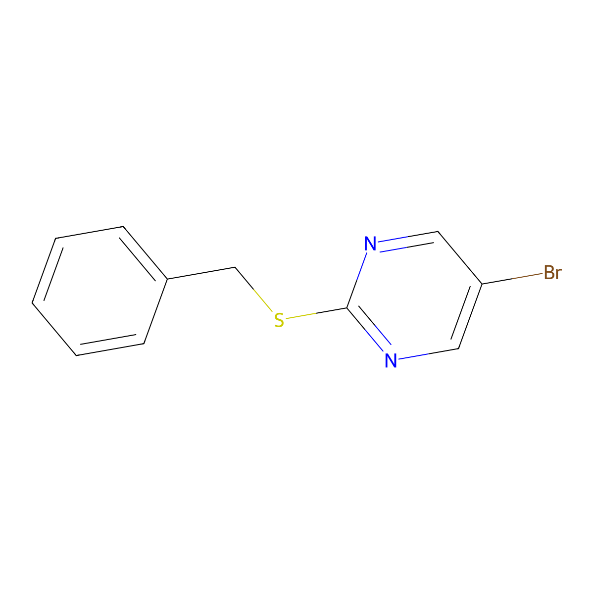 2-(Benzylthio)-5-bromopyrimidine molecular structure, CAS 79686-18-3