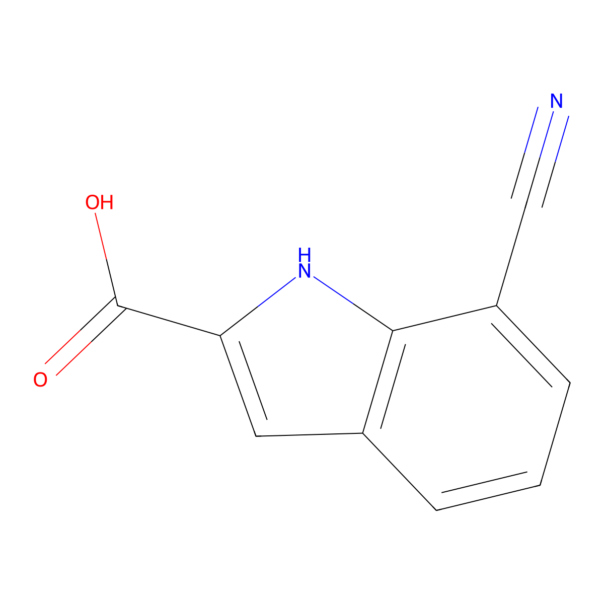 7-Cyano-1H-indole-2-carboxylic acid molecular structure, CAS 796870-32-1