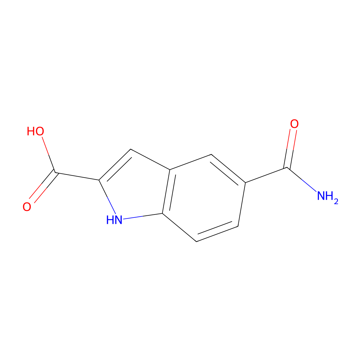 5-carbamoyl-1H-indole-2-carboxylic acid molecular structure, CAS 796870-67-2