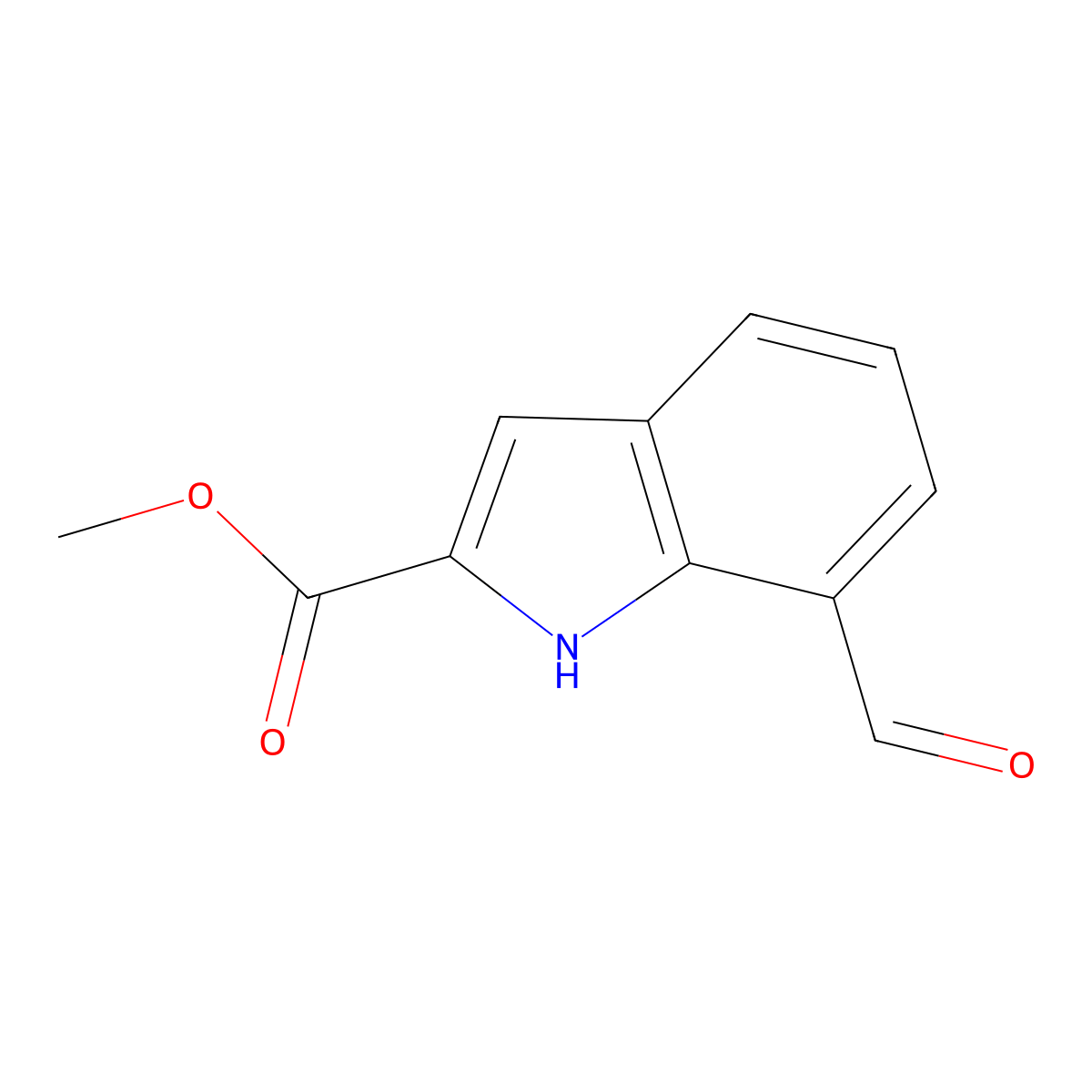 methyl 7-formyl-1H-indole-2-carboxylate molecular structure, CAS 796870-92-3