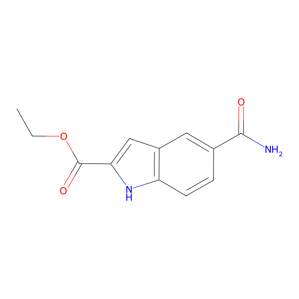 ethyl 5-carbamoyl-1H-indole-2-carboxylate molecular structure, CAS 796871-05-1