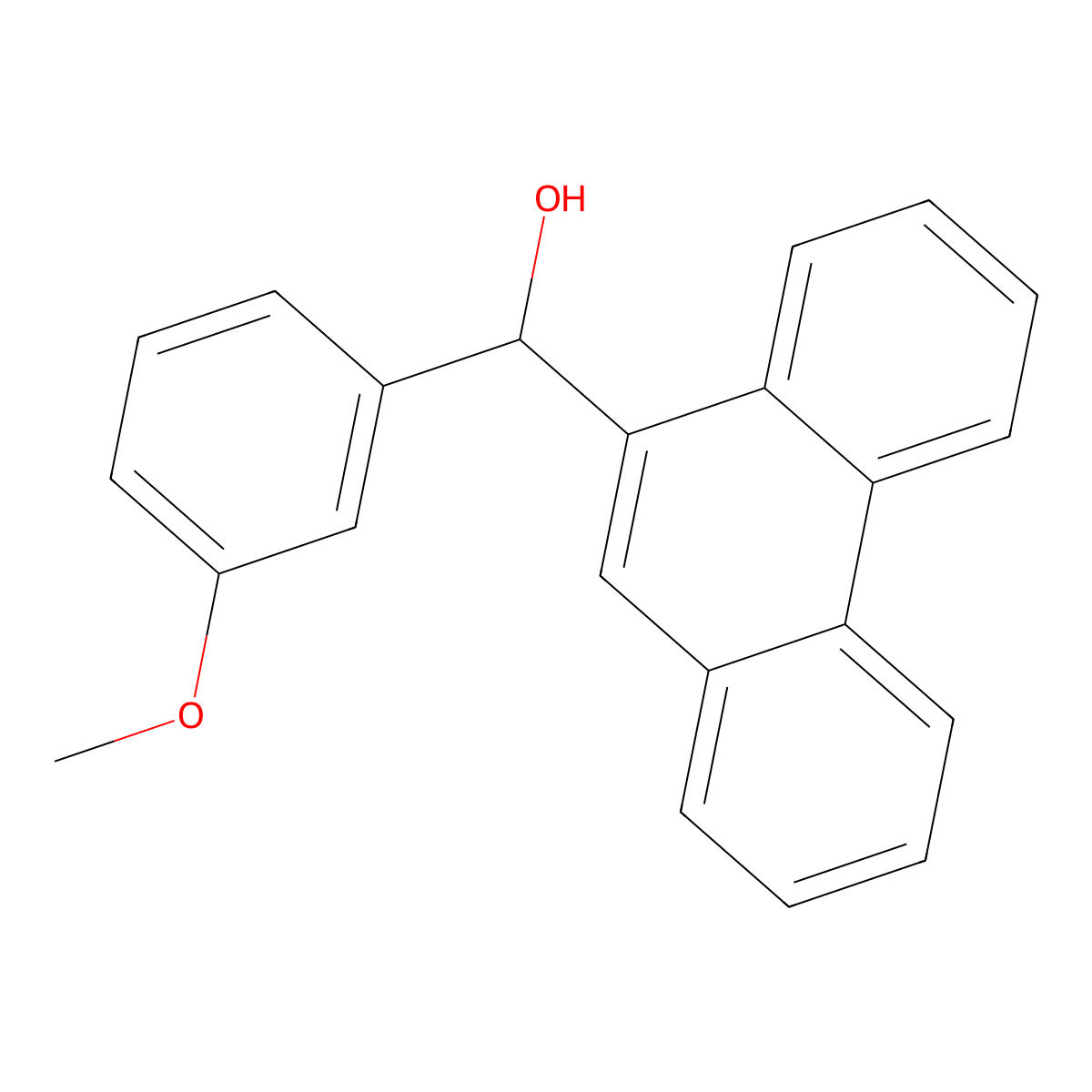 (3-Methoxyphenyl)(phenanthren-9-yl)methanol molecular structure, CAS 796874-02-7