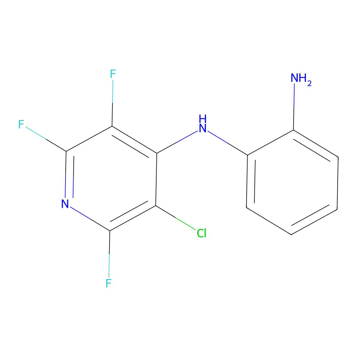 2-N-(3-chloro-2,5,6-trifluoropyridin-4-yl)benzene-1,2-diamine molecular structure, CAS 796878-22-3