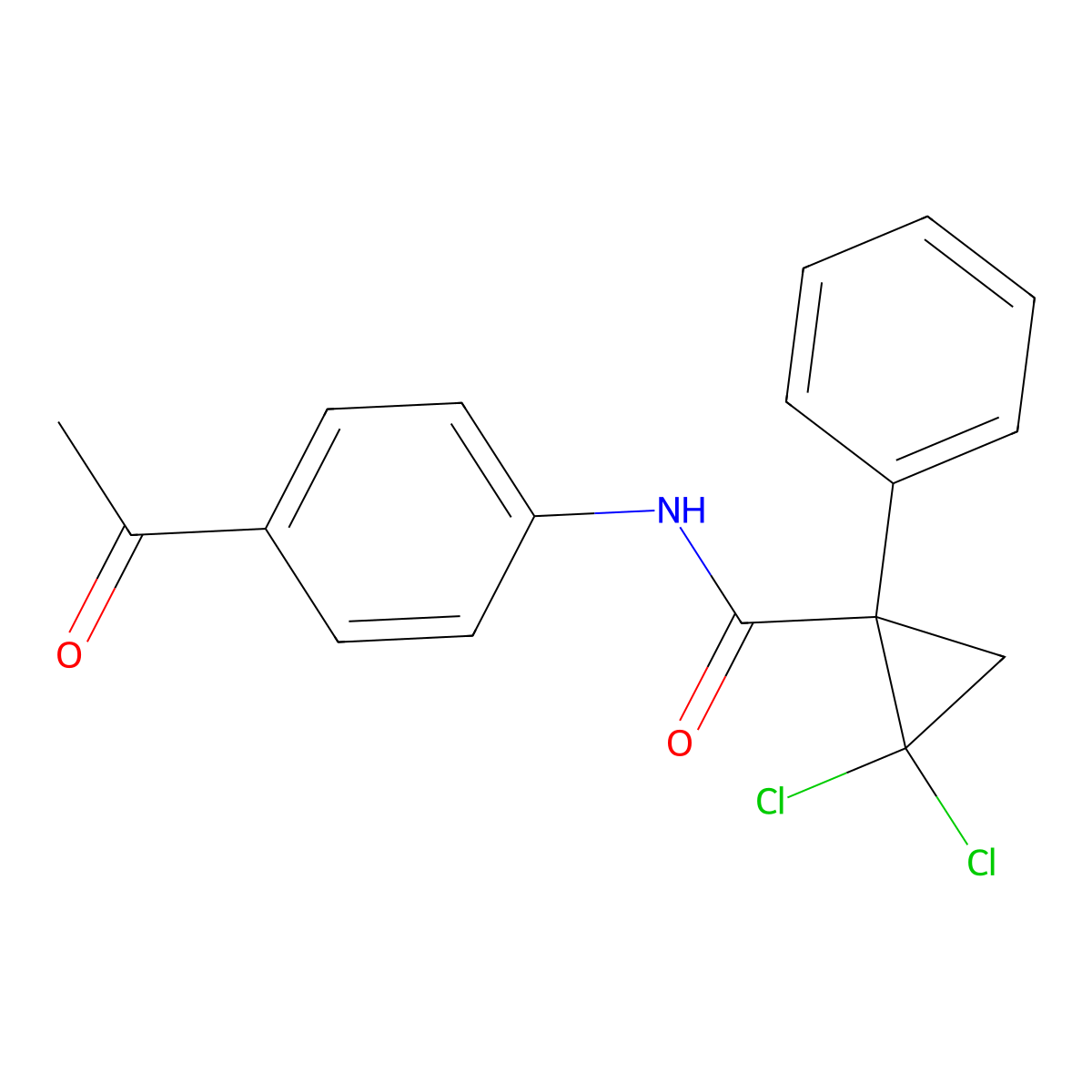 N-(4-acetylphenyl)-2,2-dichloro-1-phenylcyclopropane-1-carboxamide molecular structure, CAS 796878-36-9