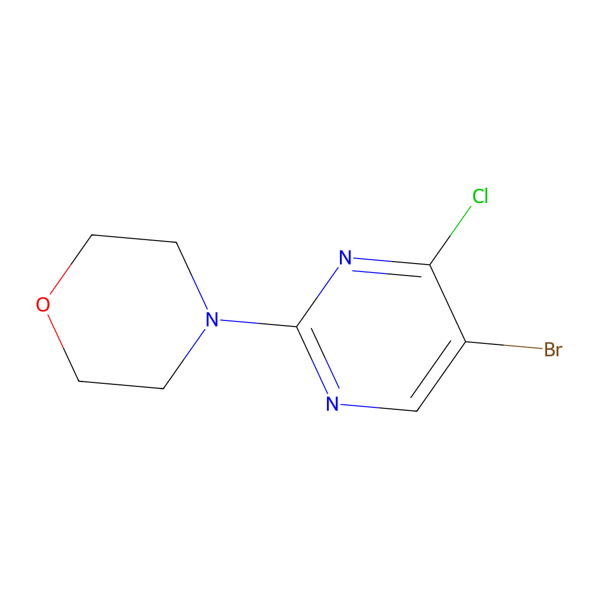 4-(5-Bromo-4-chloropyrimidin-2-yl)morpholine molecular structure, CAS 796881-20-4