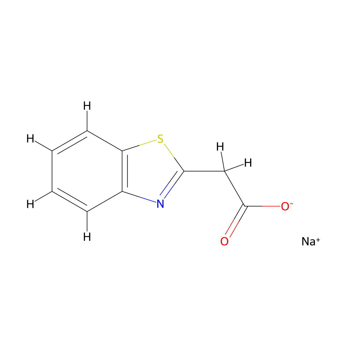 Sodium 2-(1,3-benzothiazol-2-yl)acetate molecular structure, CAS 796883-68-6