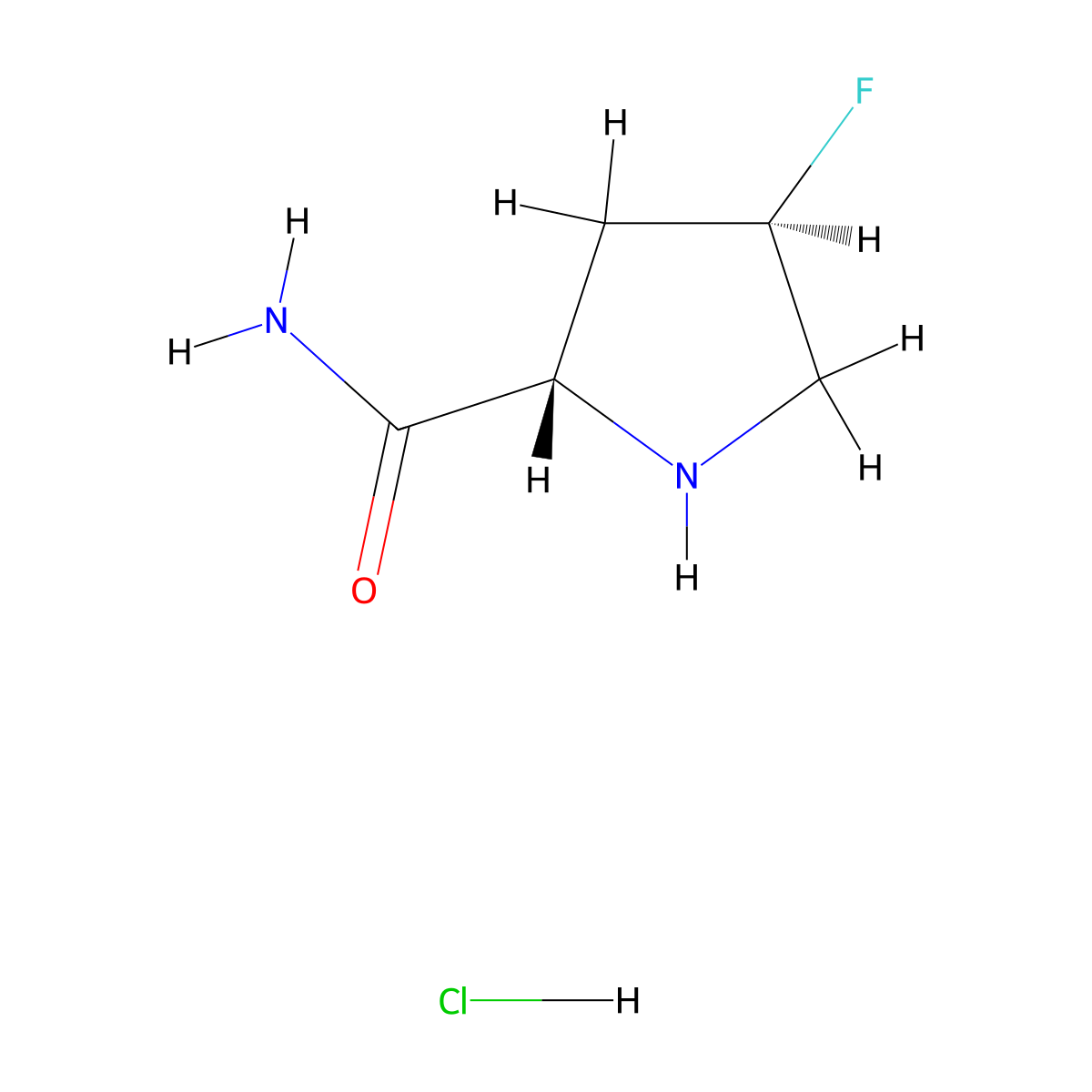 (2S,4R)-4-Fluoropyrrolidine-2-carboxamide hydrochloride molecular structure, CAS 796884-06-5