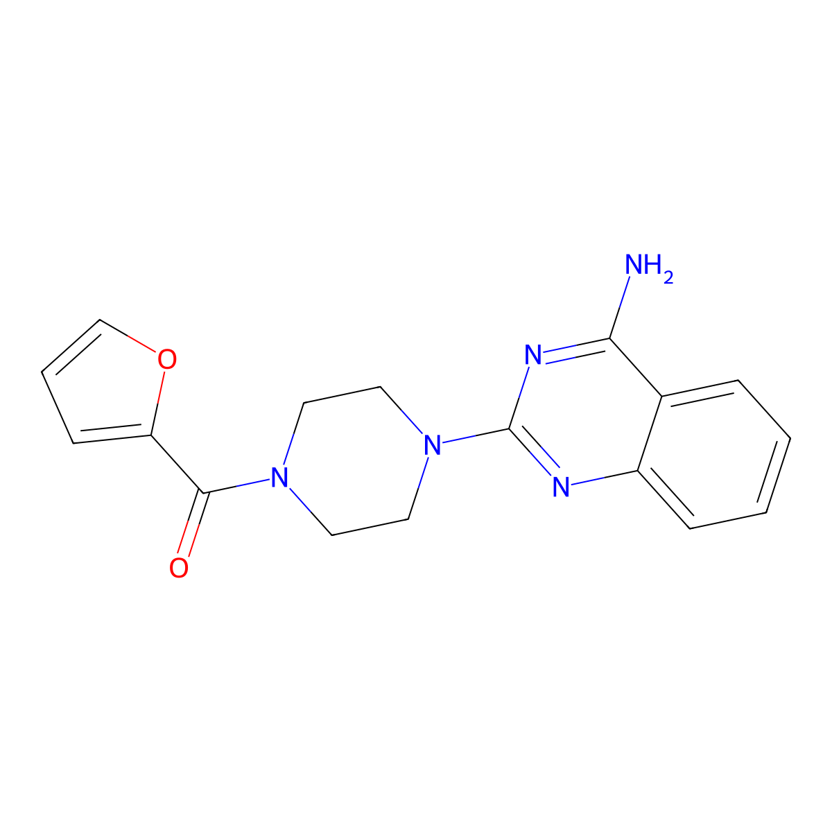 (4-(4-Aminoquinazolin-2-yl)piperazin-1-yl)(furan-2-yl)methanone molecular structure, CAS 796886-59-4