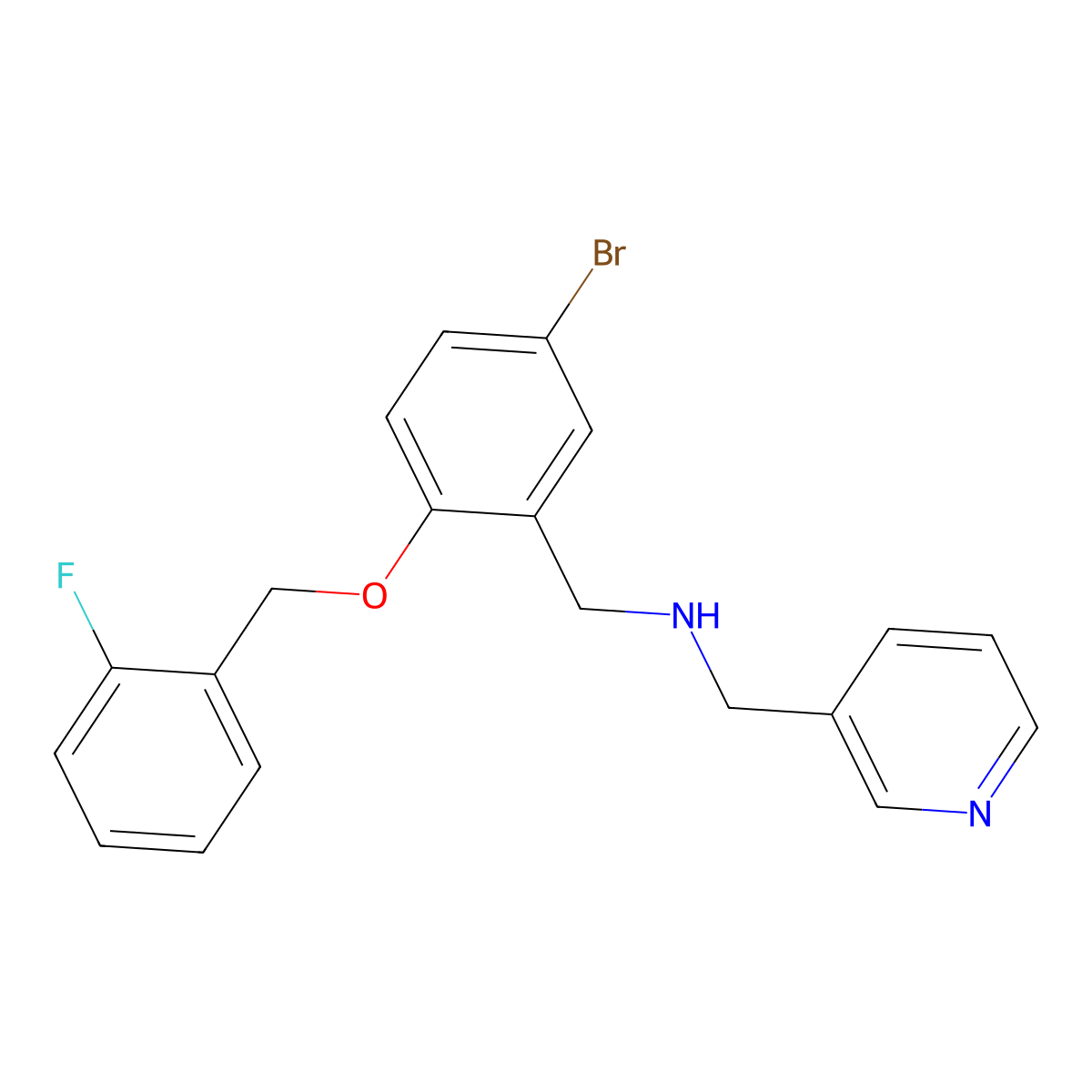 N-{5-bromo-2-[(2-fluorobenzyl)oxy]benzyl}-N-(3-pyridinylmethyl)amine molecular structure, CAS 796887-28-0