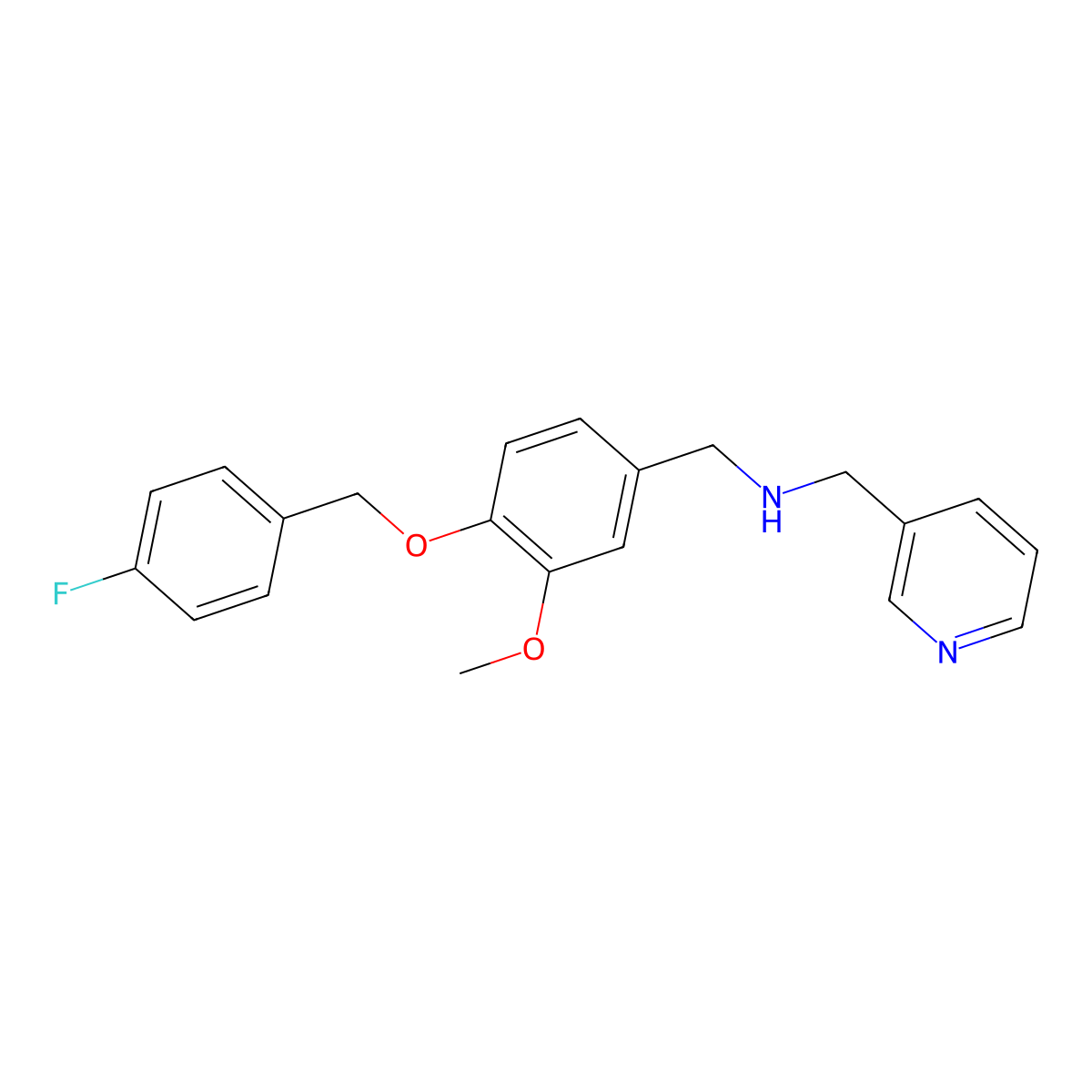 [4-(4-Fluoro-benzyloxy)-3-methoxy-benzyl]-pyridin-3-ylmethyl-amine molecular structure, CAS 796887-30-4