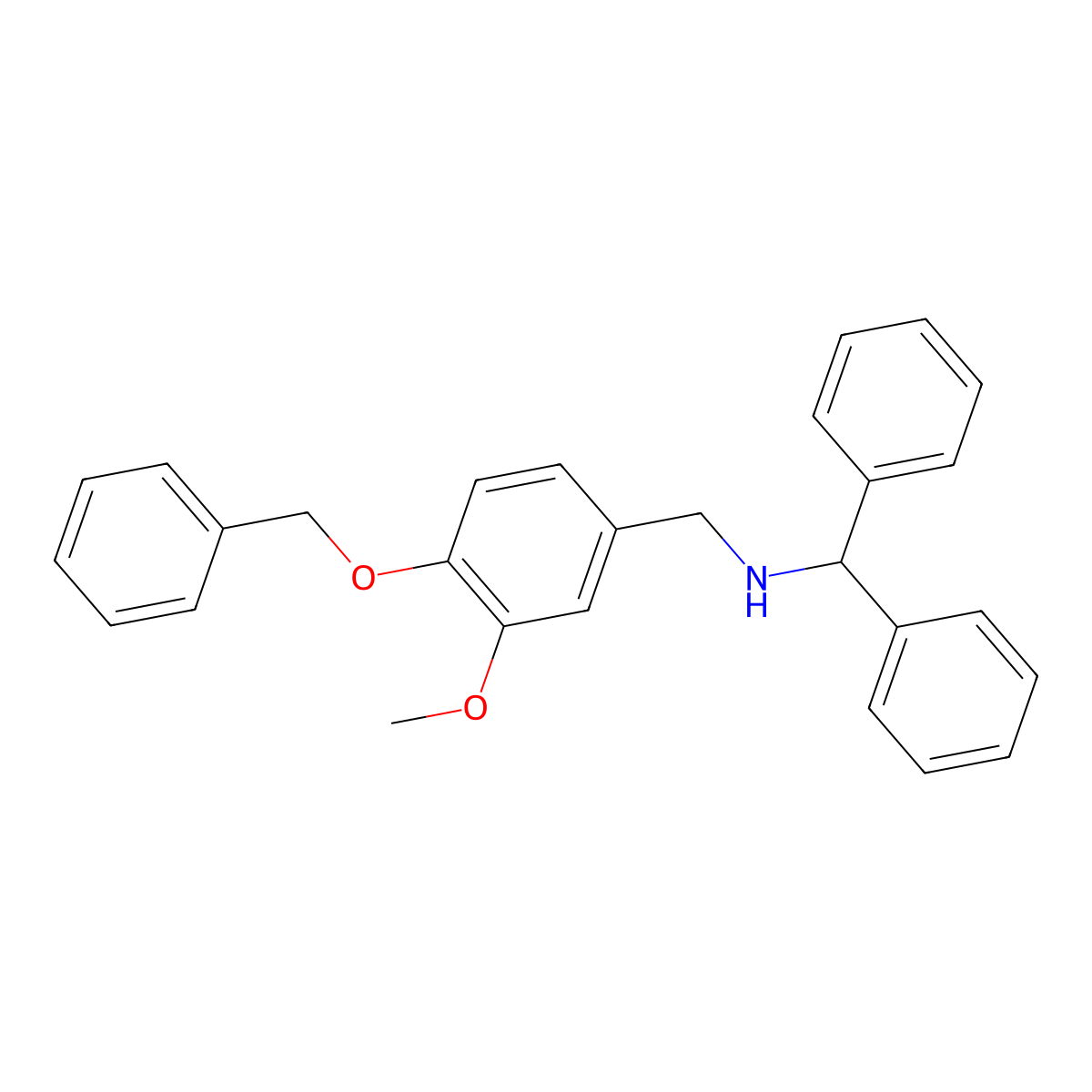 N-[(3-methoxy-4-phenylmethoxyphenyl)methyl]-1,1-diphenylmethanamine molecular structure, CAS 796887-39-3