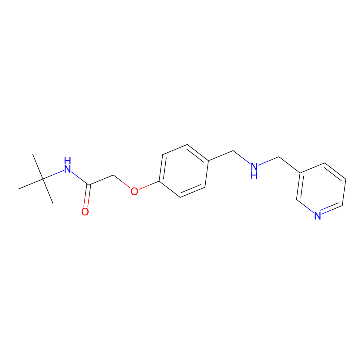 N-tert-butyl-2-(4-{[(pyridin-3-ylmethyl)amino]methyl}phenoxy)acetamide molecular structure, CAS 796887-47-3