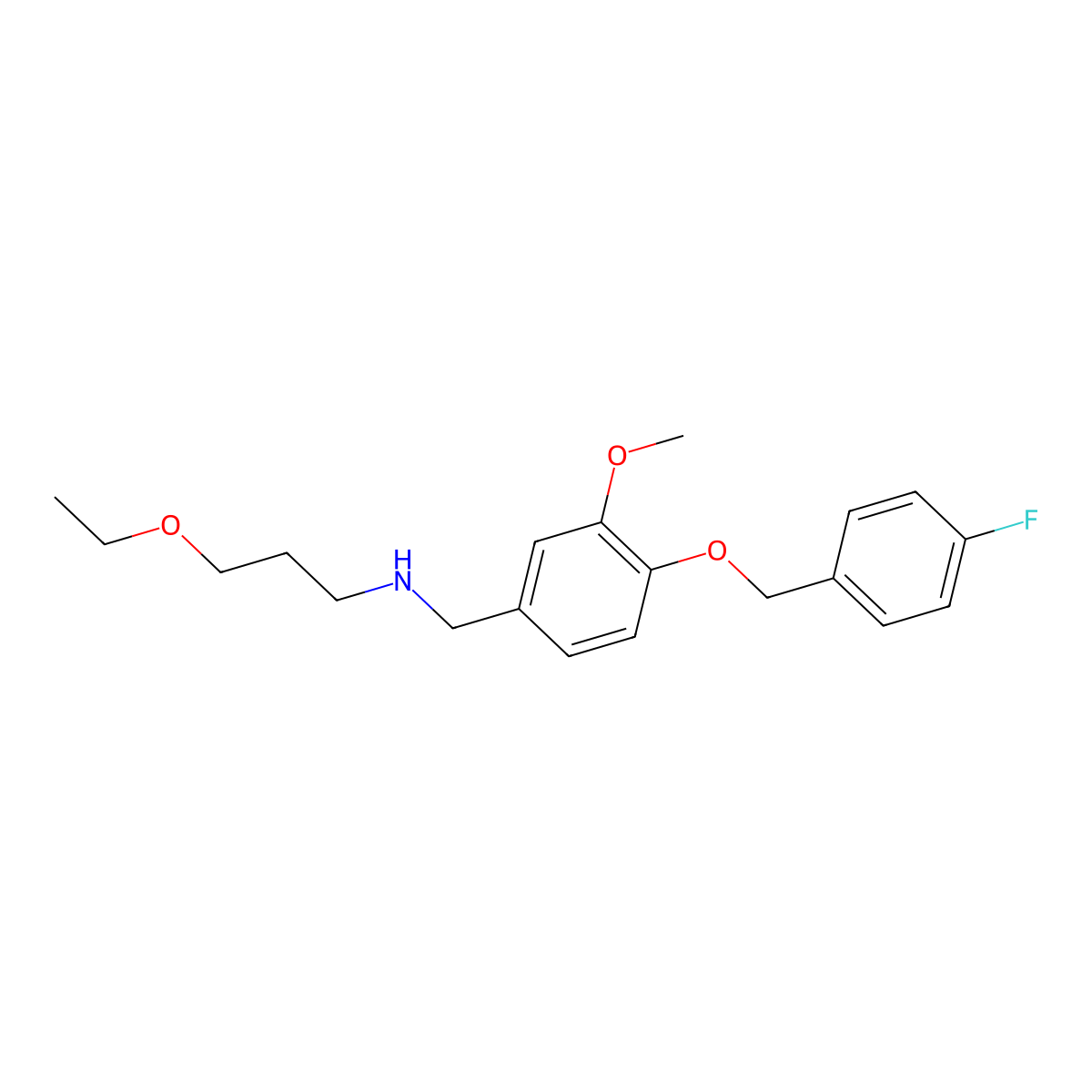 3-ethoxy-N-[[4-[(4-fluorophenyl)methoxy]-3-methoxyphenyl]methyl]-1-propanamine molecular structure, CAS 796887-64-4