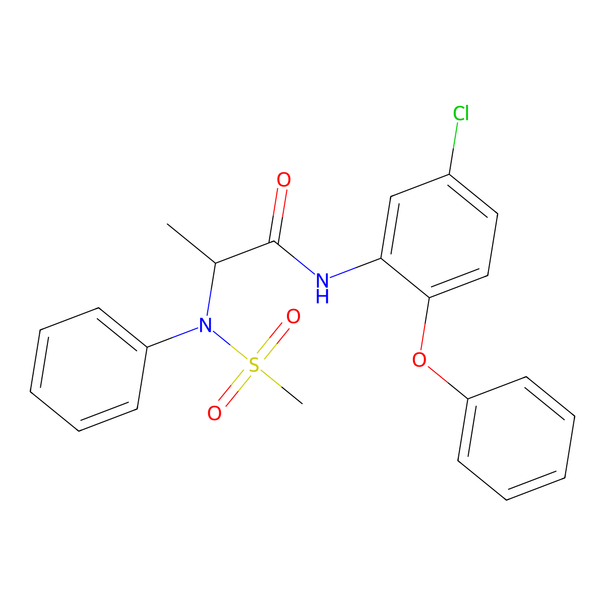 N-(5-chloro-2-phenoxyphenyl)-2-(N-methylsulfonylanilino)propanamide molecular structure, CAS 796887-91-7