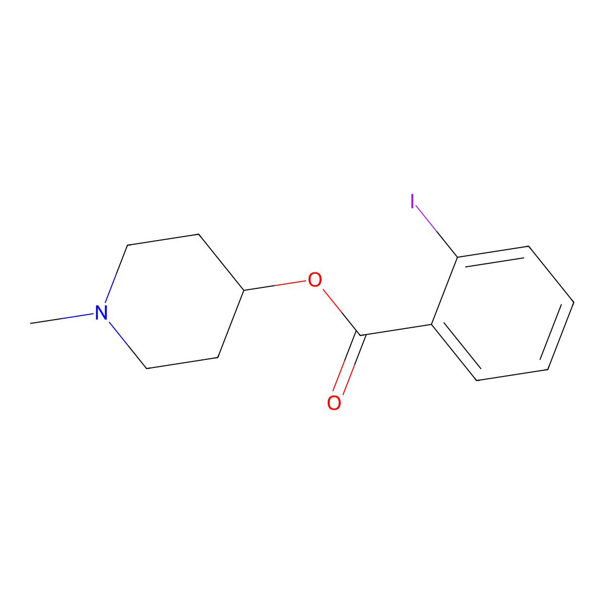 1-Methylpiperidin-4-yl 2-iodobenzoate molecular structure, CAS 796888-21-6