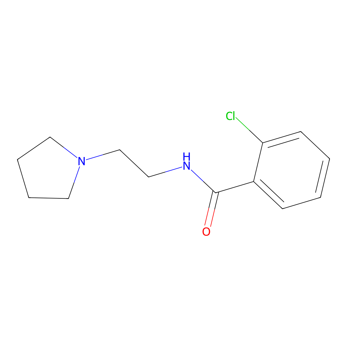 2-chloro-N-[2-(pyrrolidin-1-yl)ethyl]benzamide molecular structure, CAS 796888-29-4