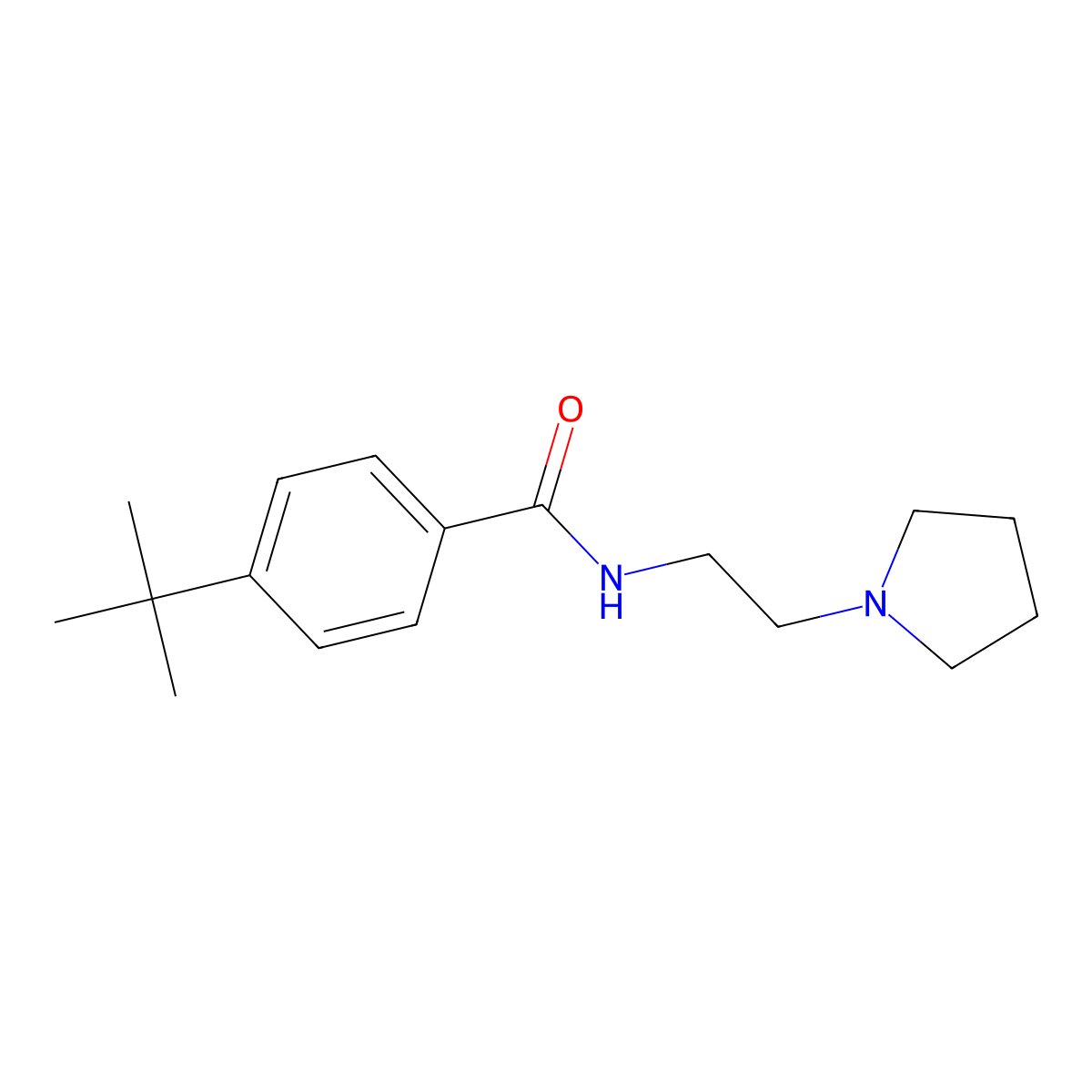 4-tert-butyl-N-(2-pyrrolidin-1-ylethyl)benzamide molecular structure, CAS 796888-33-0