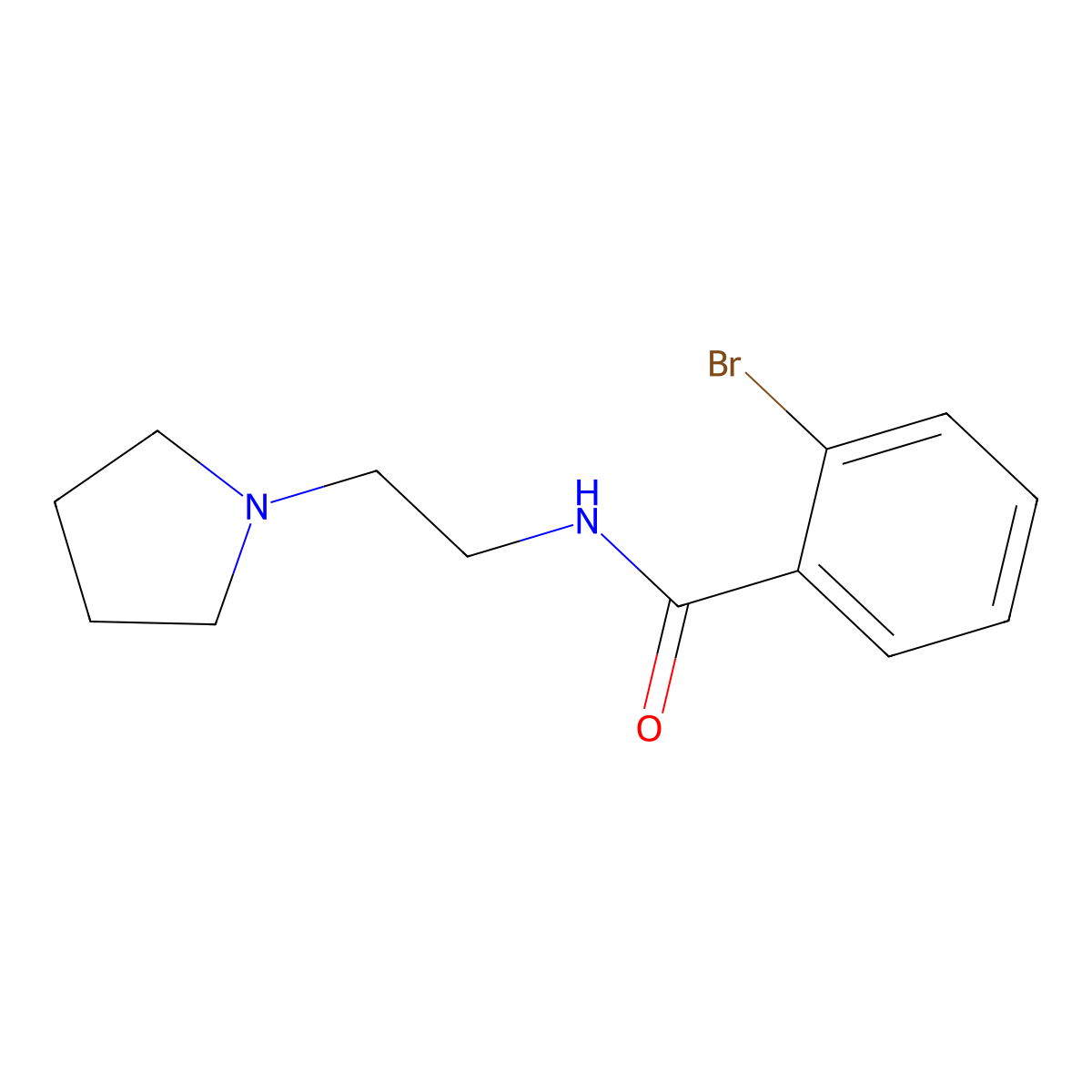 2-bromo-N-(2-pyrrolidin-1-ylethyl)benzamide molecular structure, CAS 796888-37-4