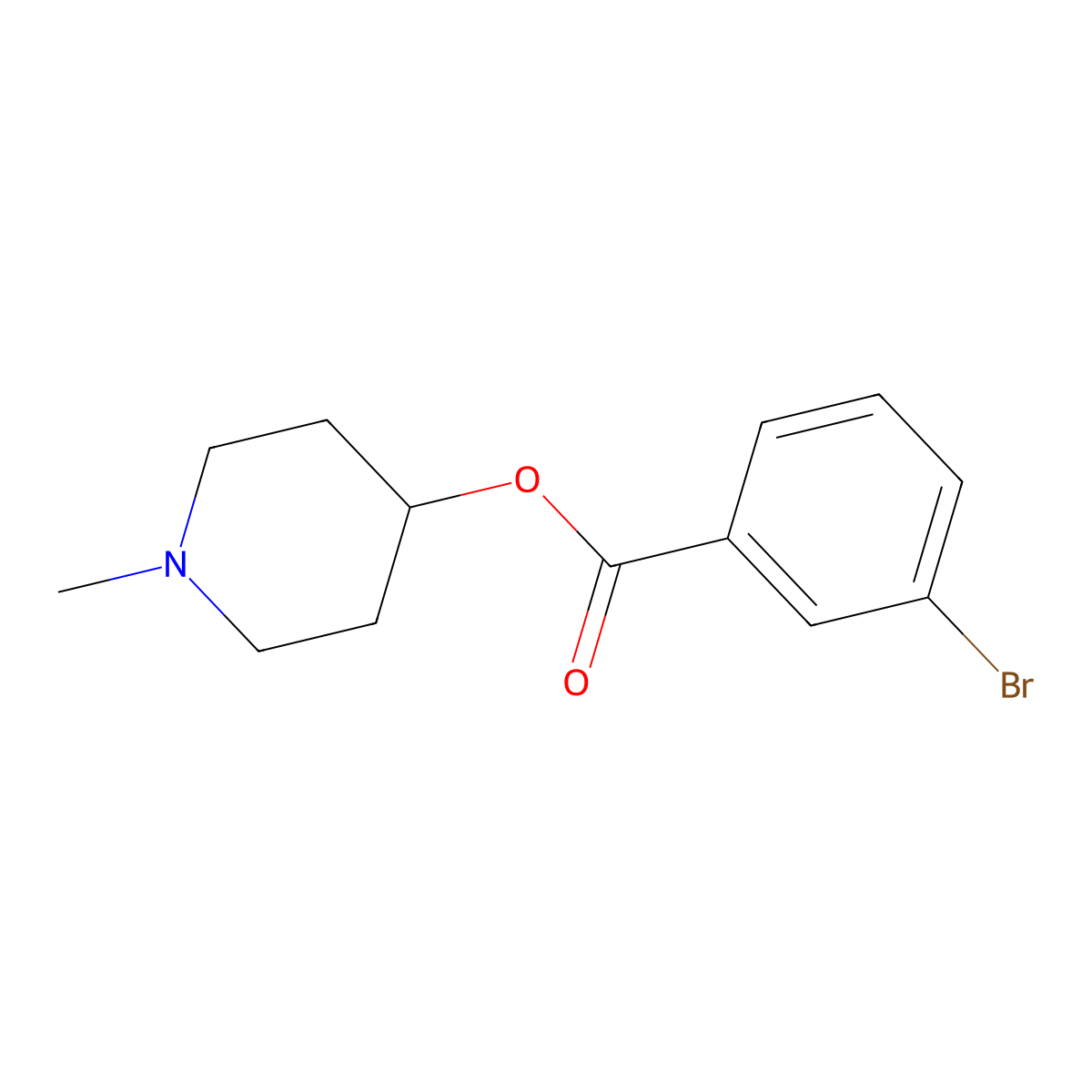 (1-Methylpiperidin-4-yl) 3-bromobenzoate molecular structure, CAS 796888-38-5