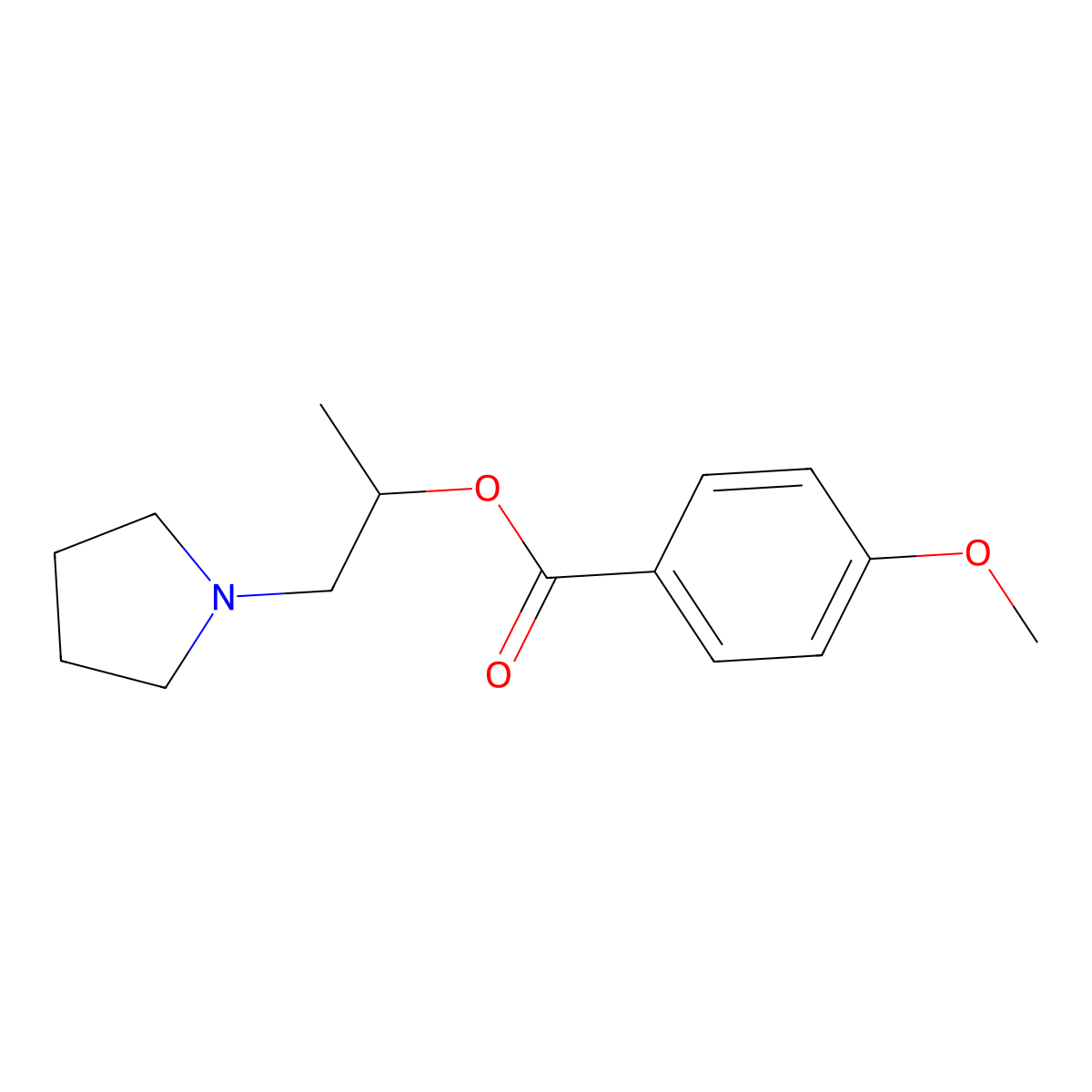 1-(Pyrrolidin-1-yl)propan-2-yl 4-methoxybenzoate molecular structure, CAS 796888-43-2