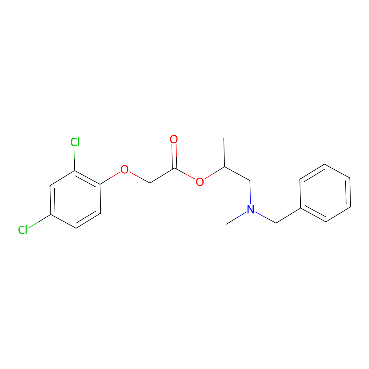 1-[Benzyl(methyl)amino]propan-2-yl (2,4-dichlorophenoxy)acetate molecular structure, CAS 796888-55-6