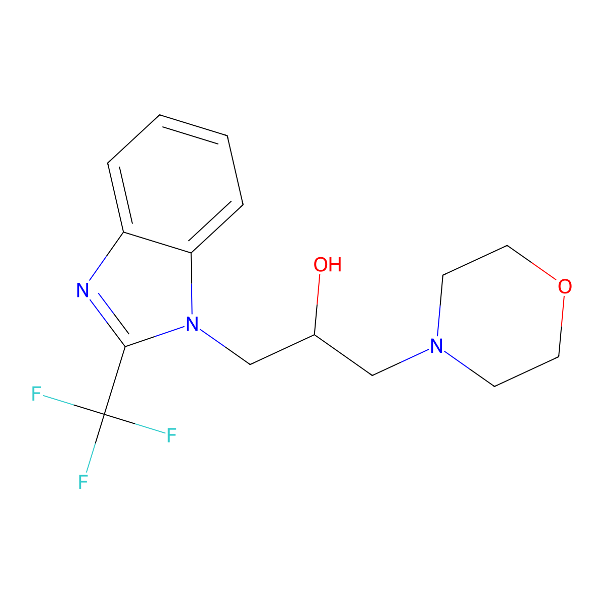 3-Morpholin-4-yl-1-[2-(trifluoromethyl)benzimidazolyl]propan-2-ol molecular structure, CAS 796888-68-1