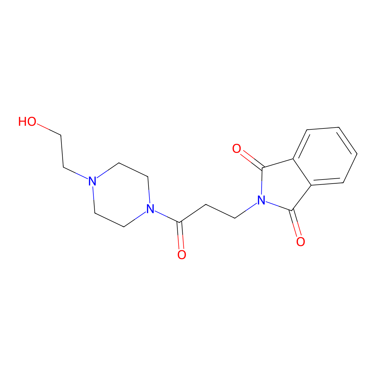 2-(3-(4-(2-Hydroxyethyl)piperazin-1-yl)-3-oxopropyl)isoindoline-1,3-dione molecular structure, CAS 796888-73-8