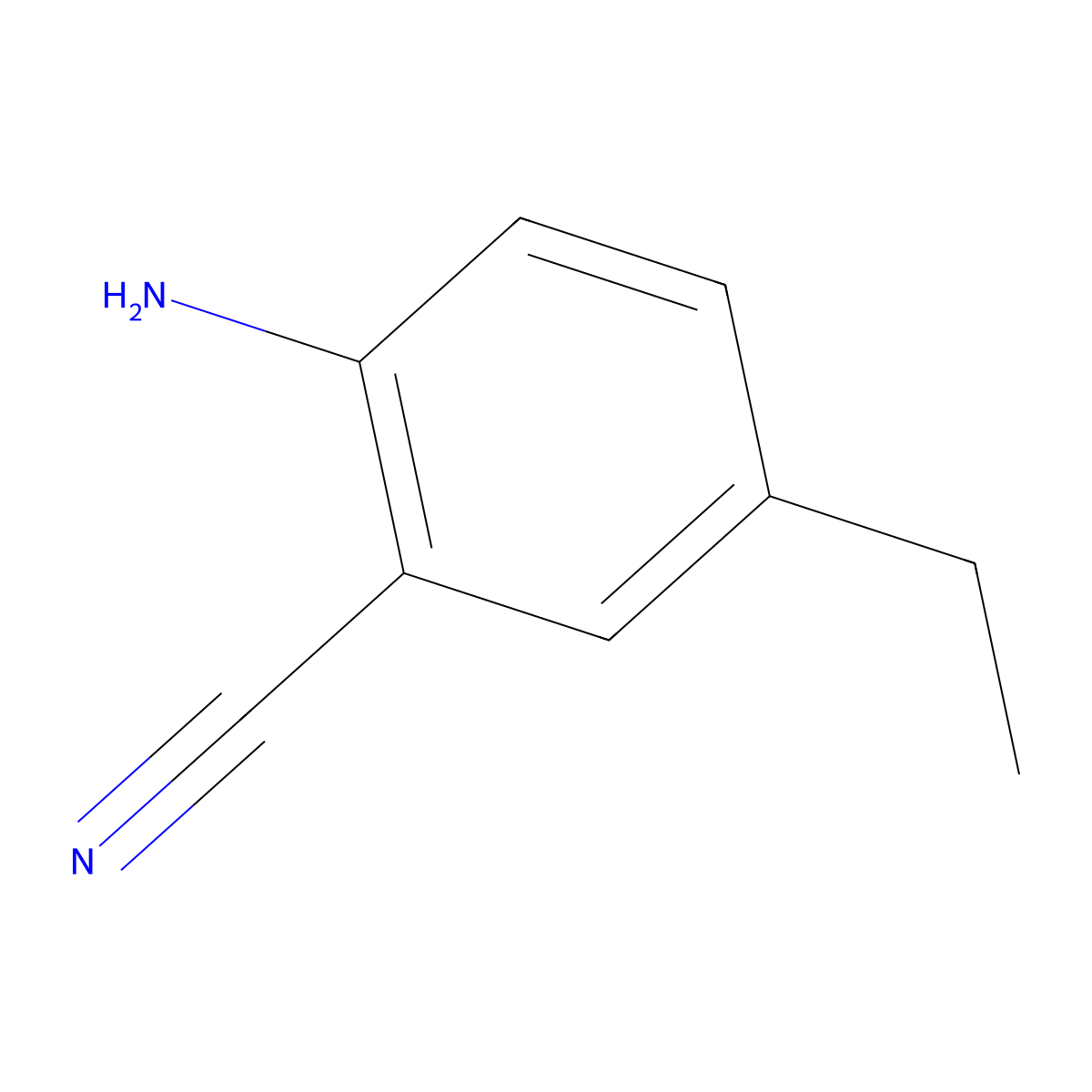 2-Amino-5-ethylbenzonitrile molecular structure, CAS 79689-41-1