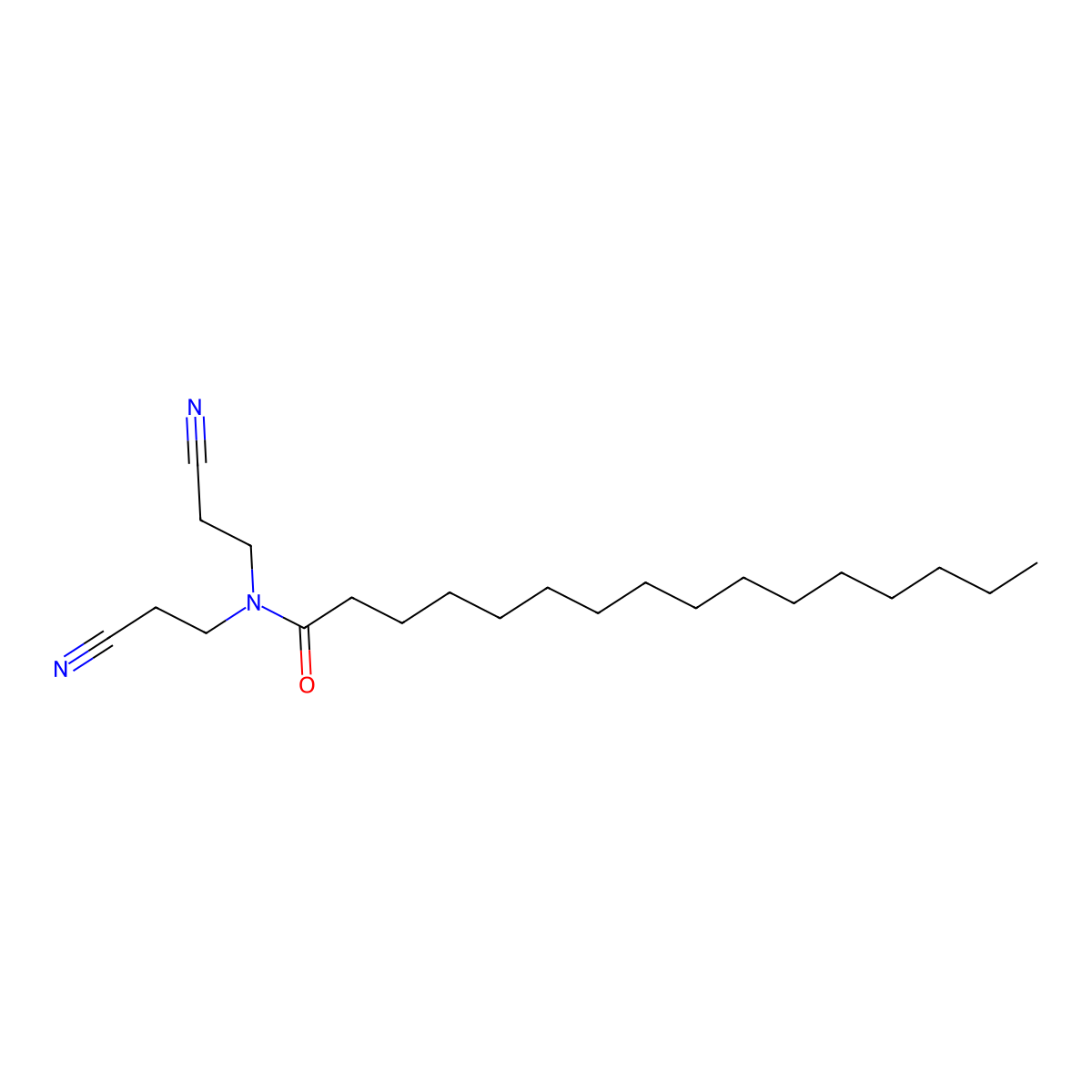 n,n-Bis(2-cyanoethyl)hexadecanamide molecular structure, CAS 79692-41-4