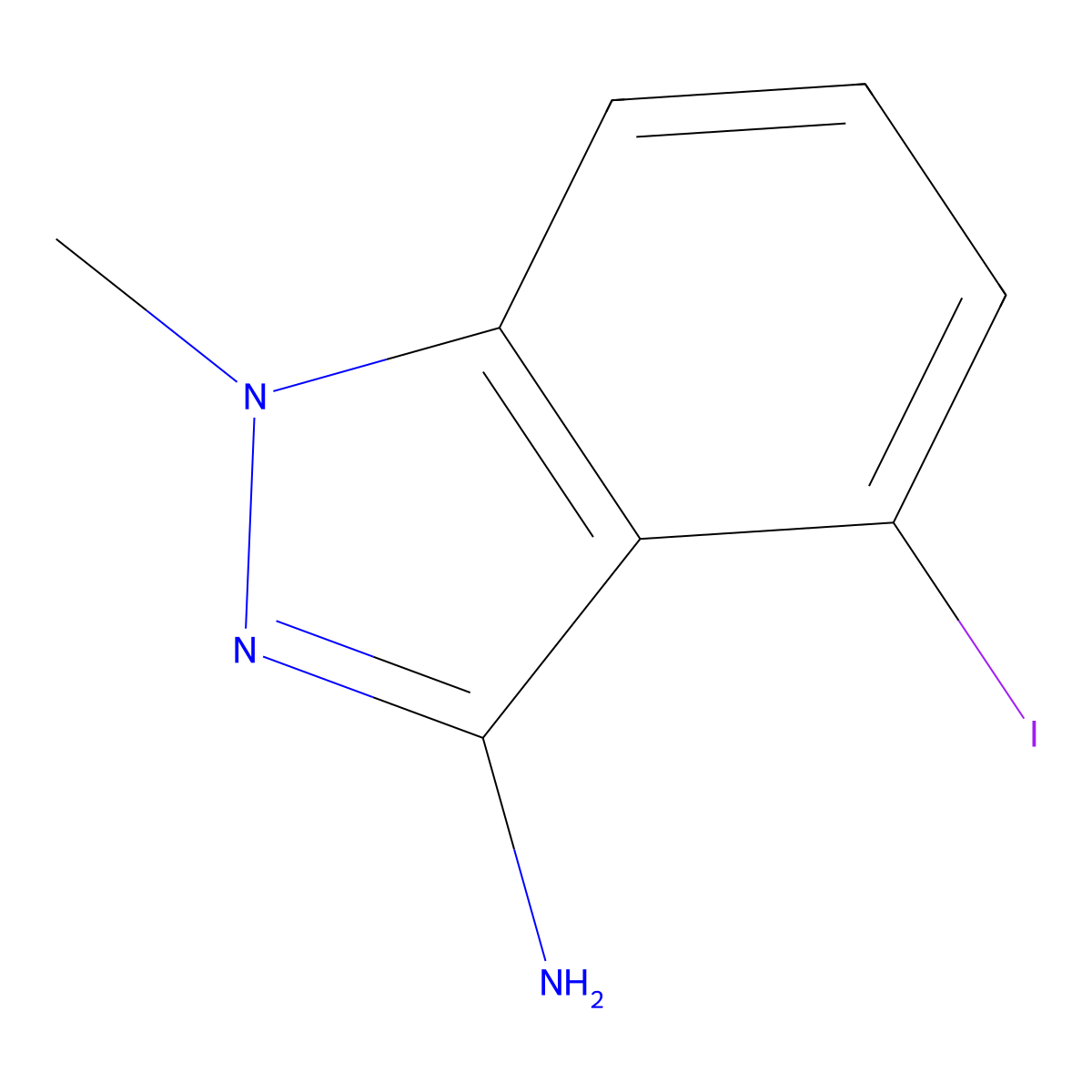 4-Iodo-1-methyl-1H-indazol-3-amine molecular structure, CAS 796967-84-5