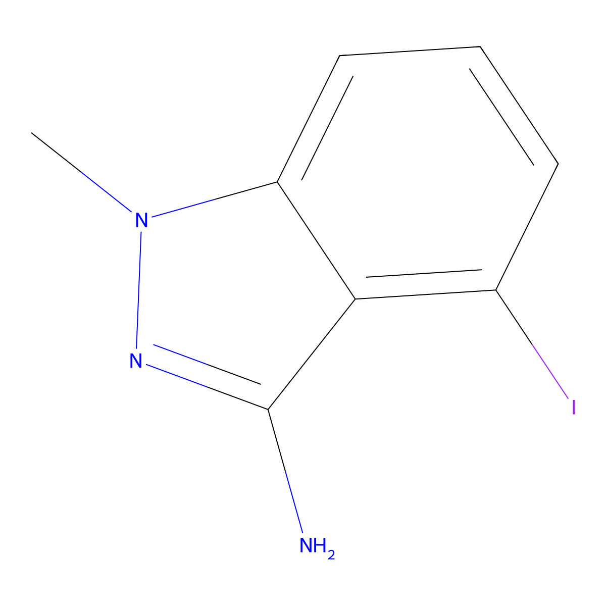 4-Iodo-1-methyl-1H-indazol-3-amine molecular structure, CAS 796967-84-5